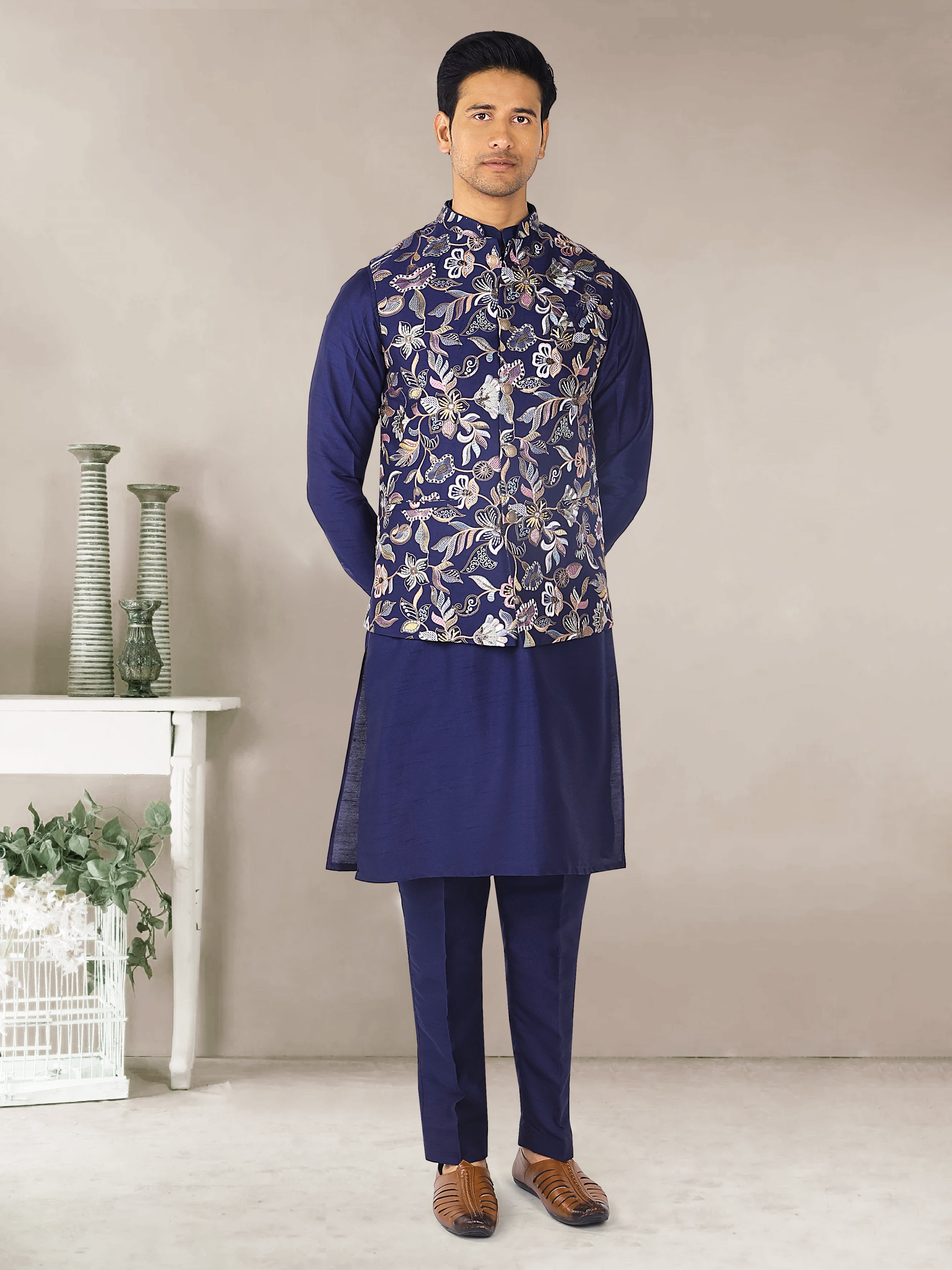 Kurta Payjama Jacket Set