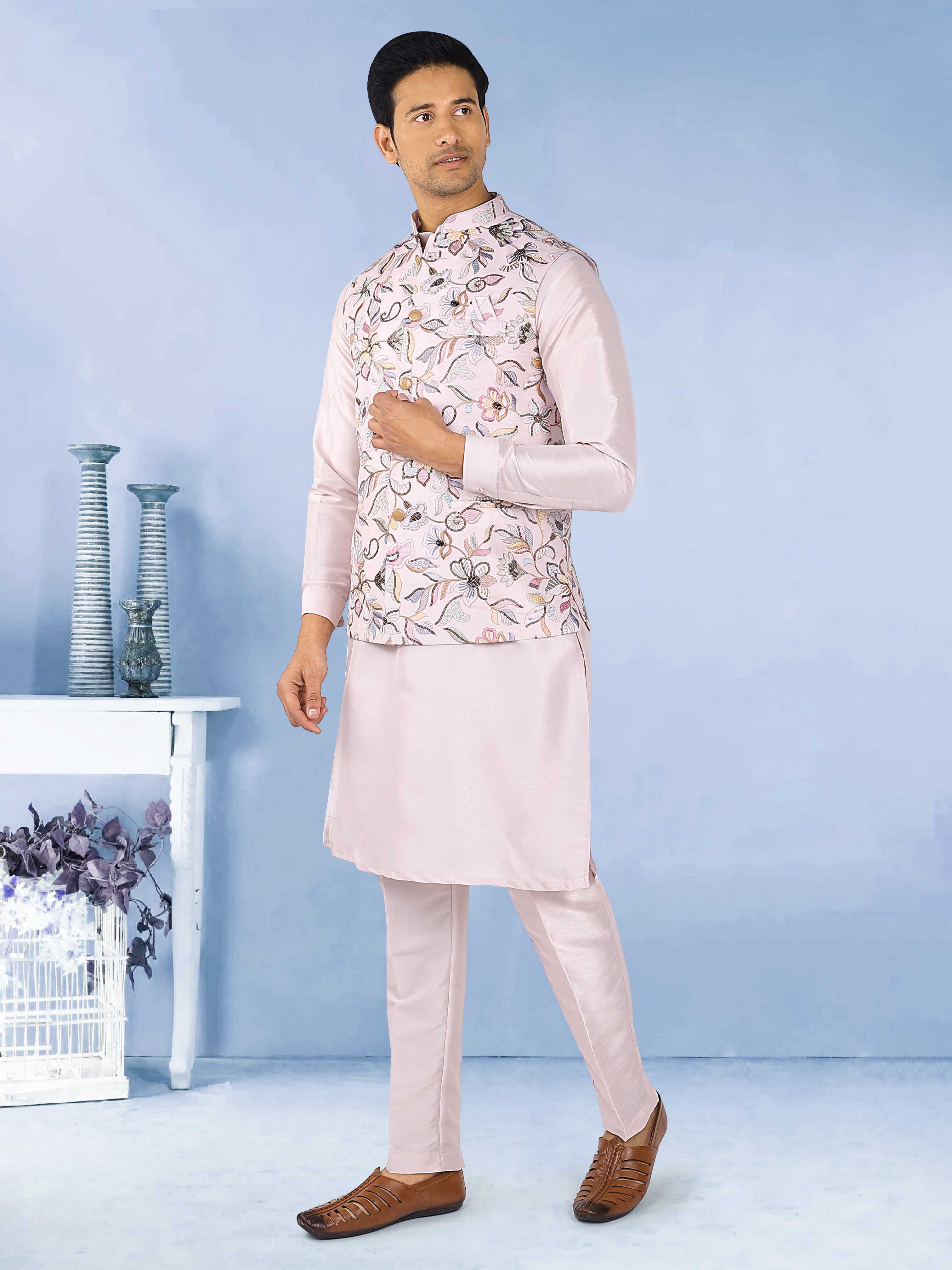 Kurta Payjama Jacket Set