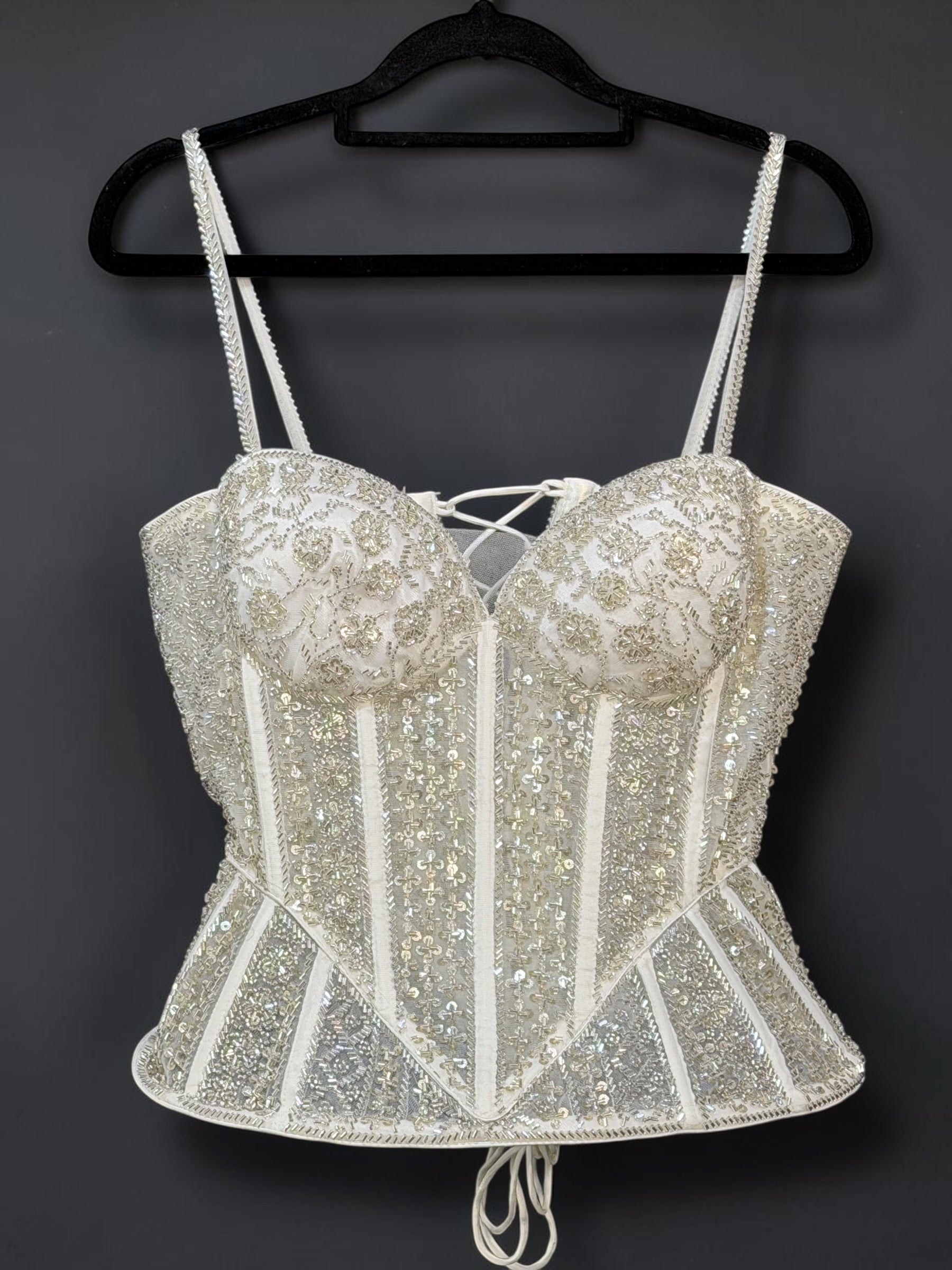 Ivory Embellished Corset Blouse - Blouse