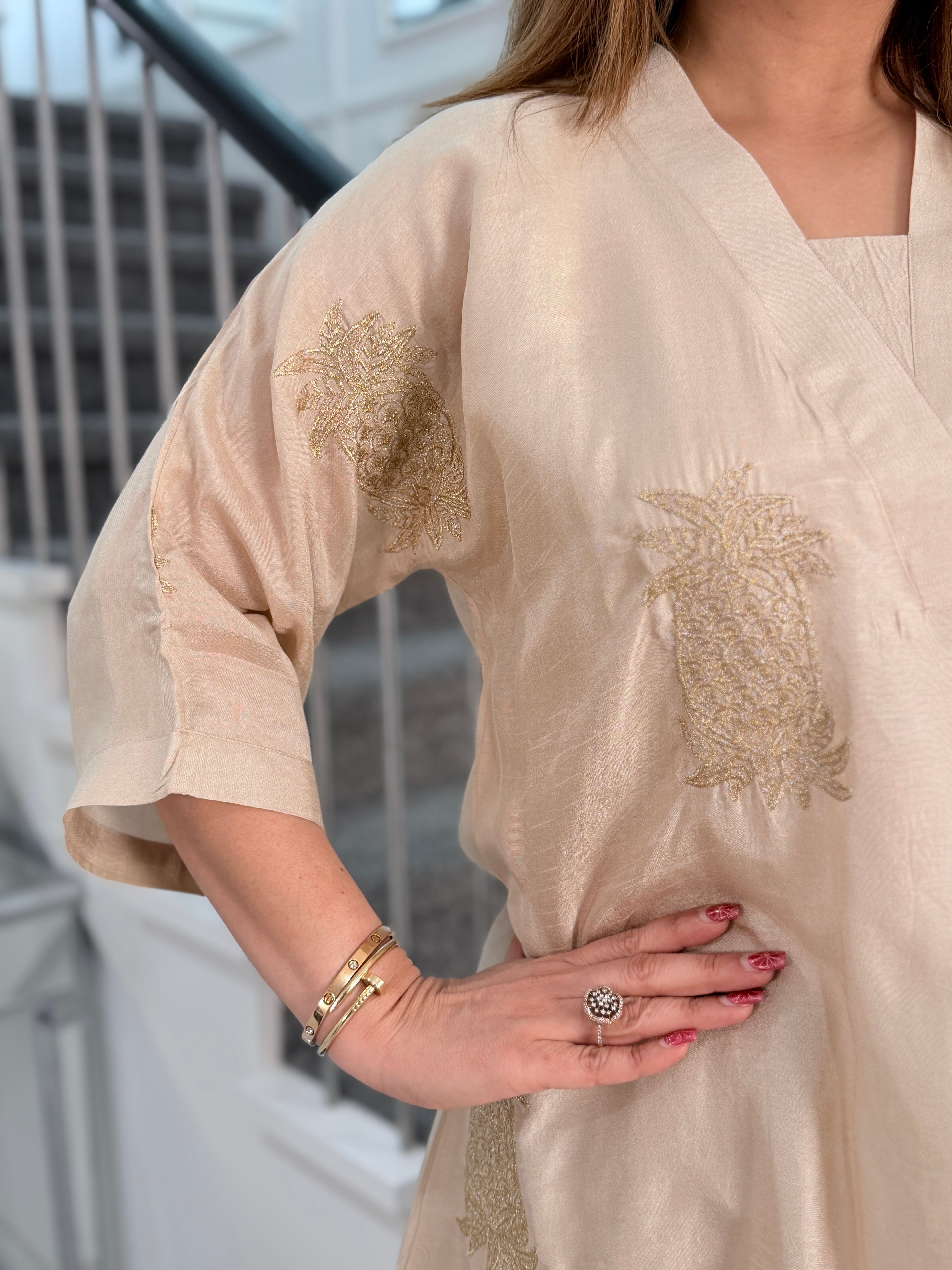 Elegant Beige Indo-Western Kurta Set - Indo-western Wear (2)