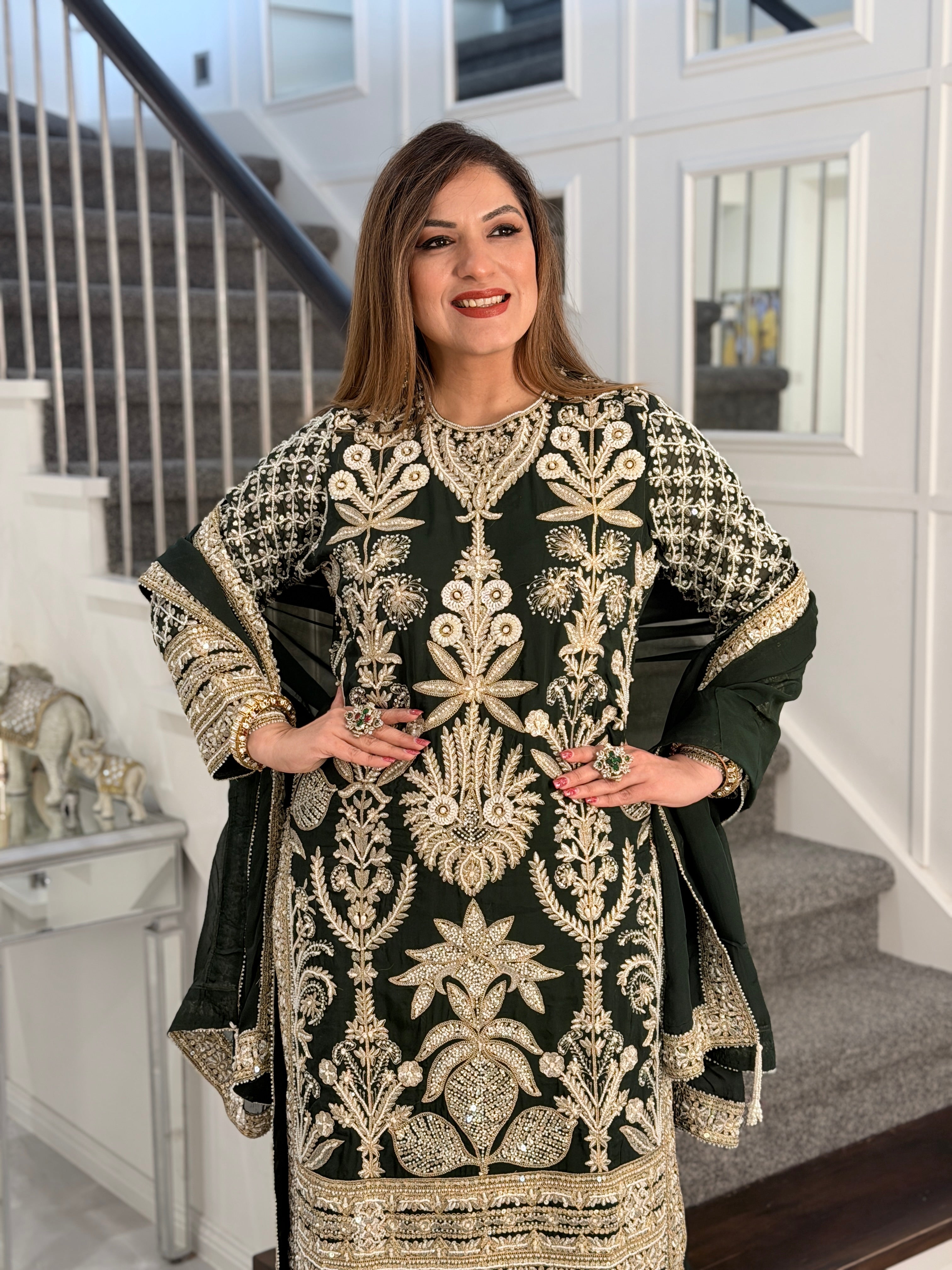 Elegant Green Embroidered Salwar Kameez - Salwar Kameez (2)