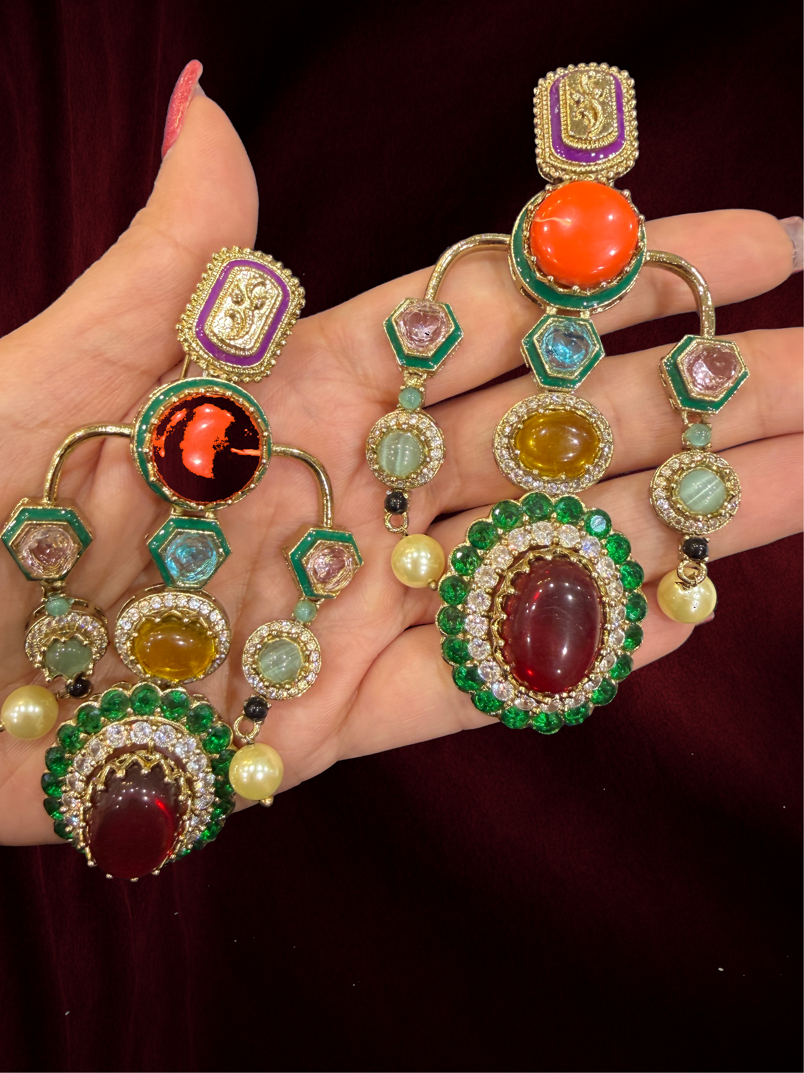 Vibrant Multicolor Indo-Western Earrings - Earrings - Western/ Indo Western