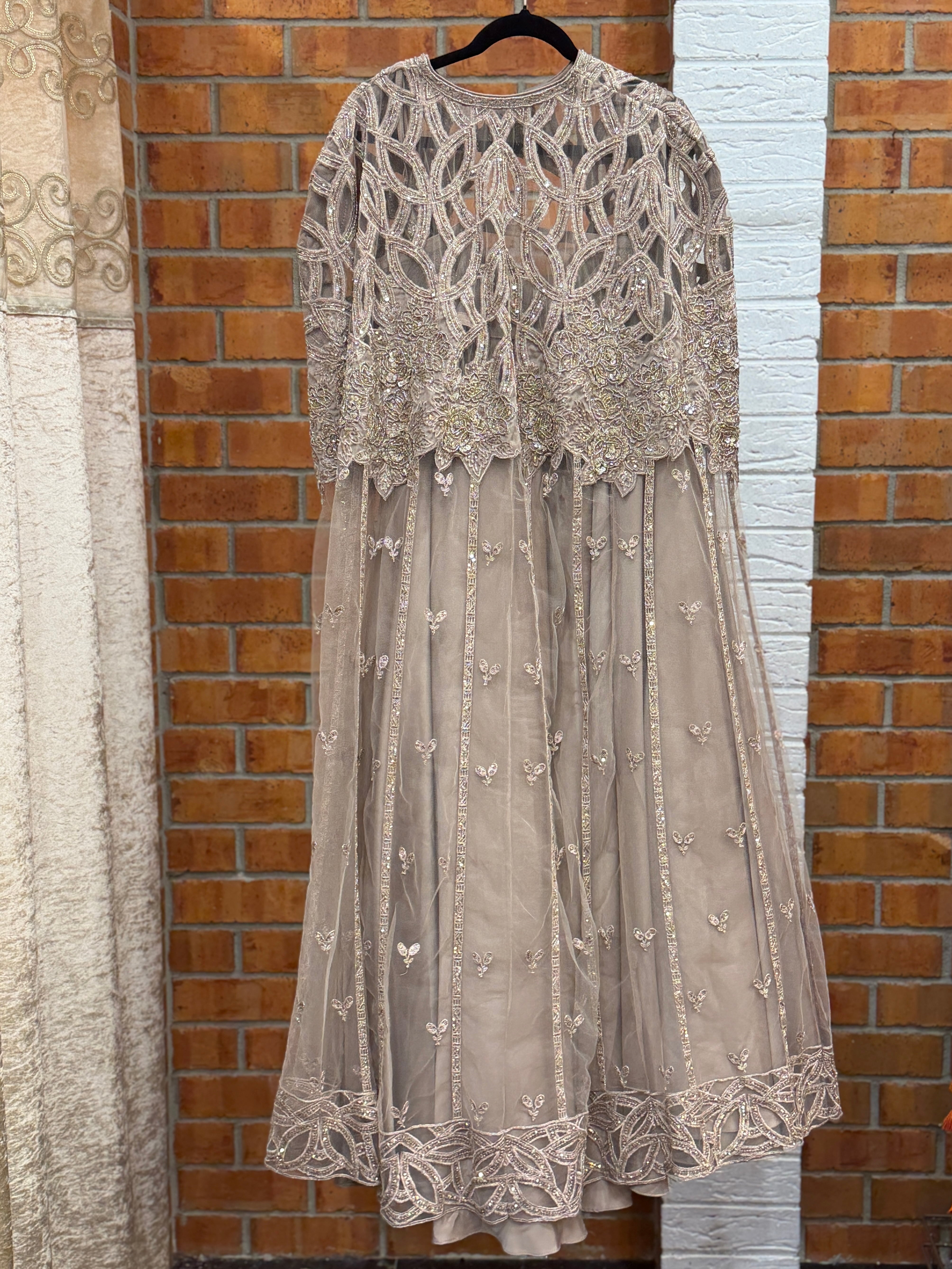 Elegant Beige Indo-Western Gown - Indo-western Wear (3)