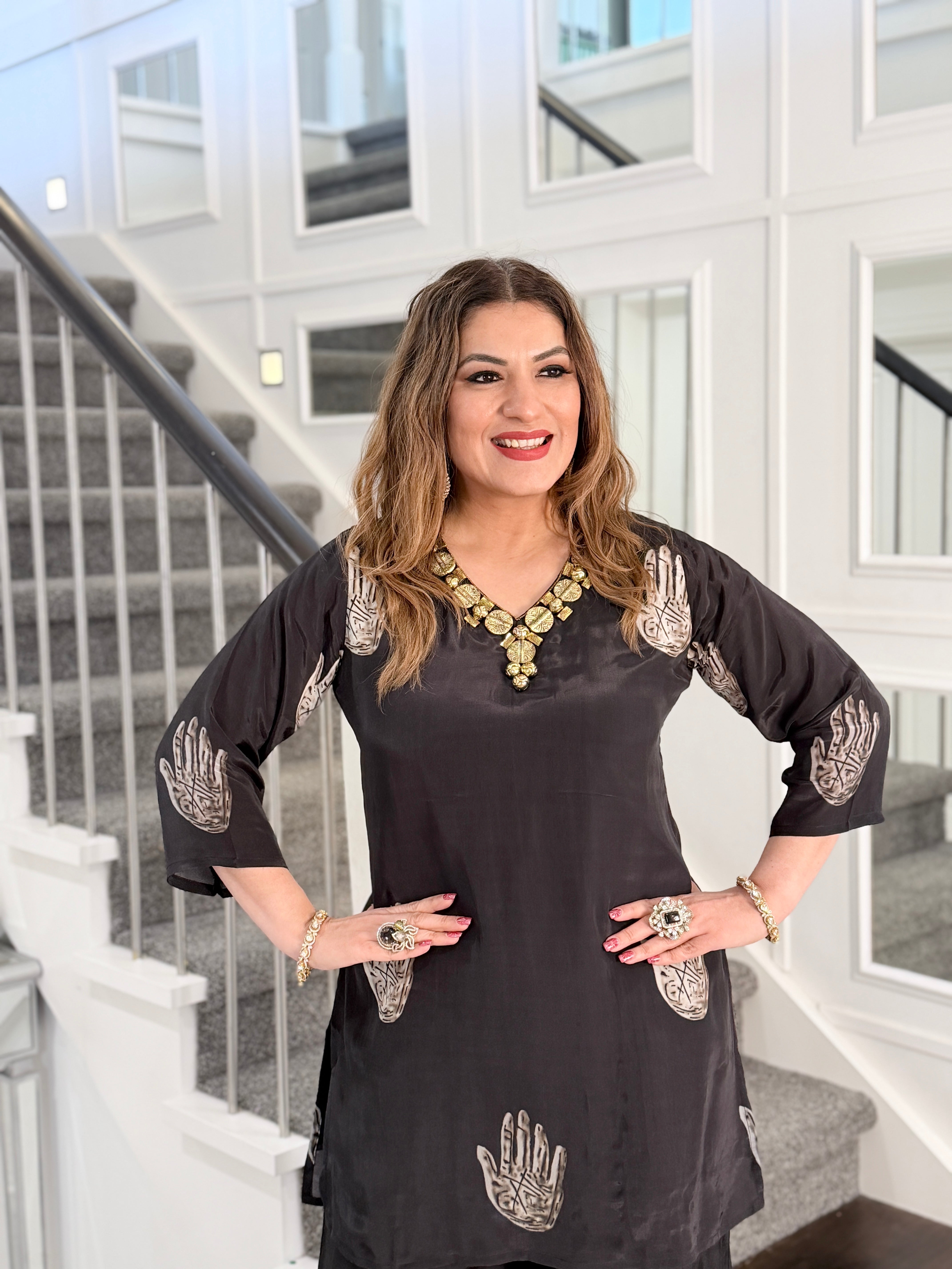 Elegant Black Embroidered Coord Set