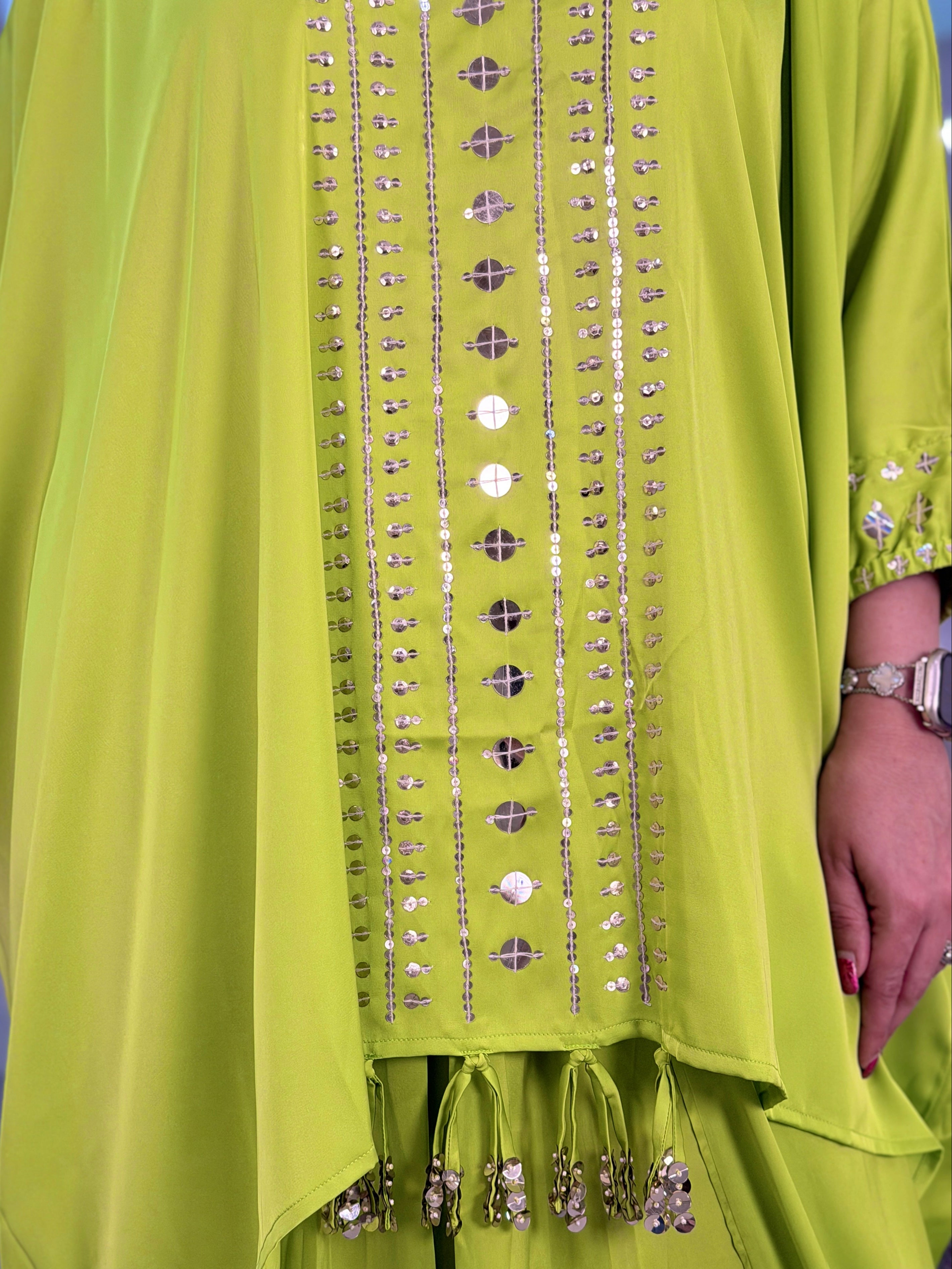 Lime Green Indo-Western Kaftan Set
