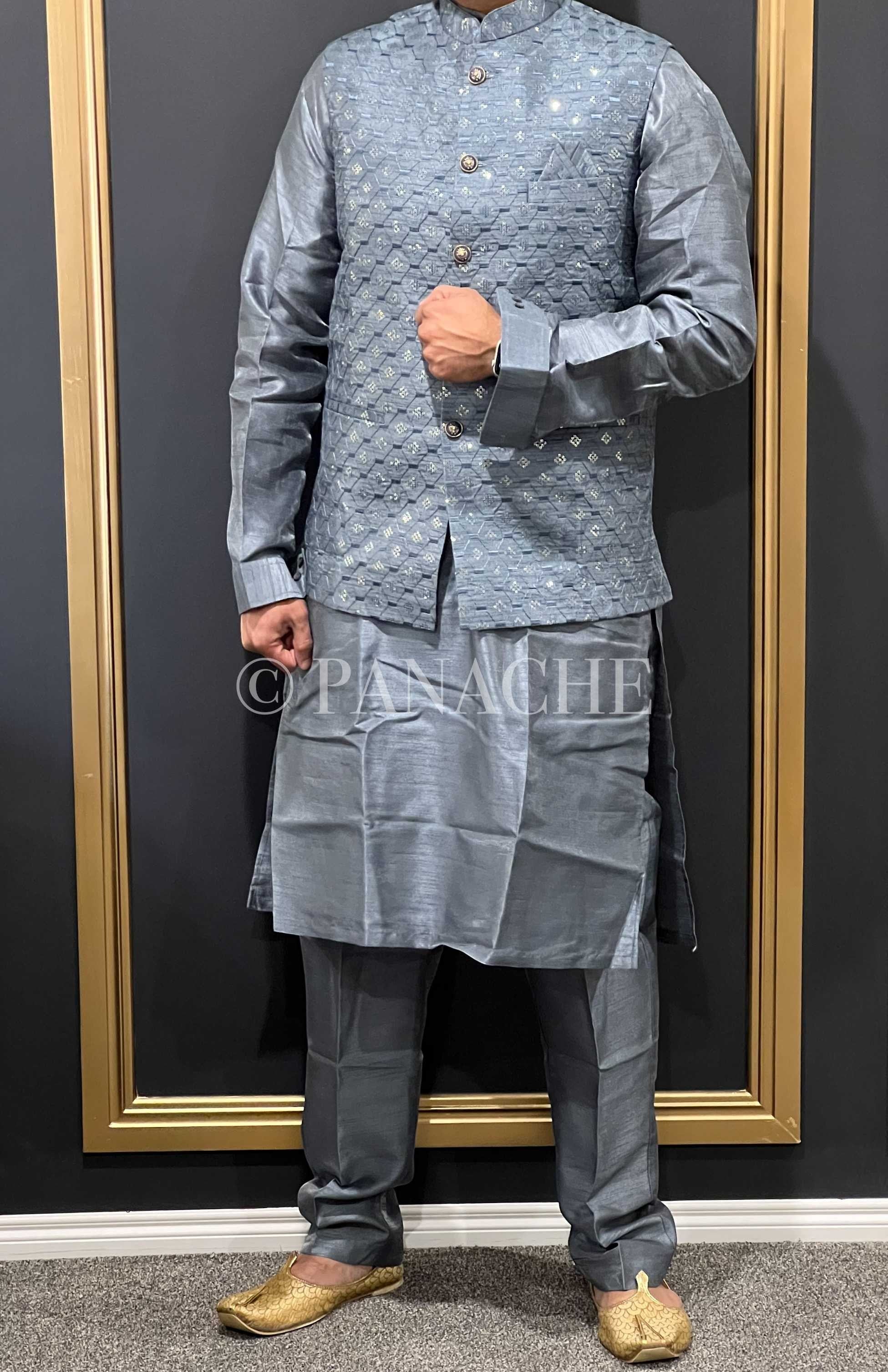 Kurta Payjama Jacket Set