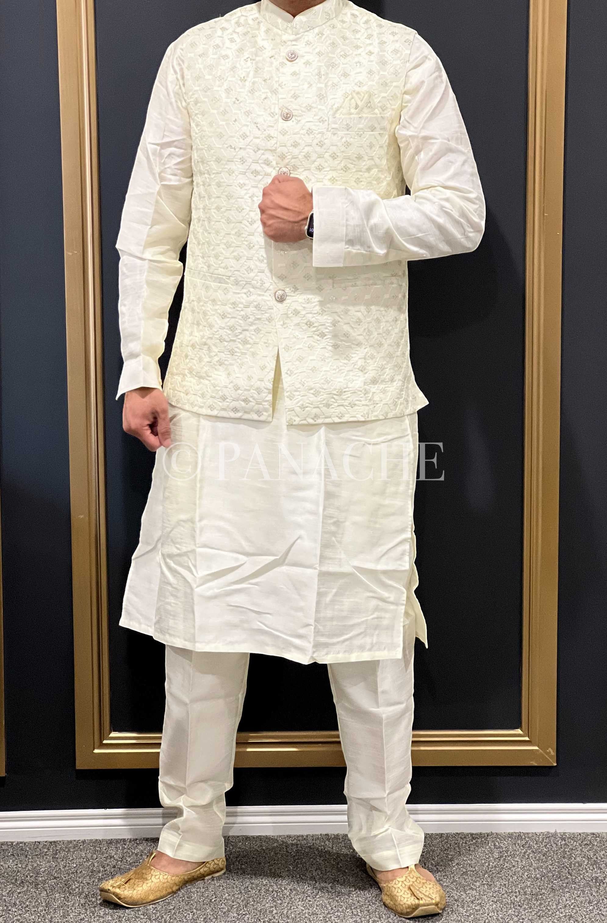 Kurta Payjama Jacket Set