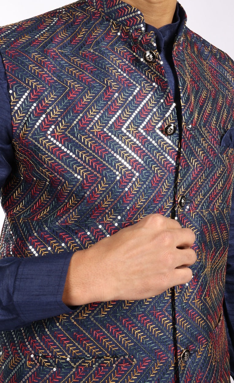 Kurta Payjama Jacket Set