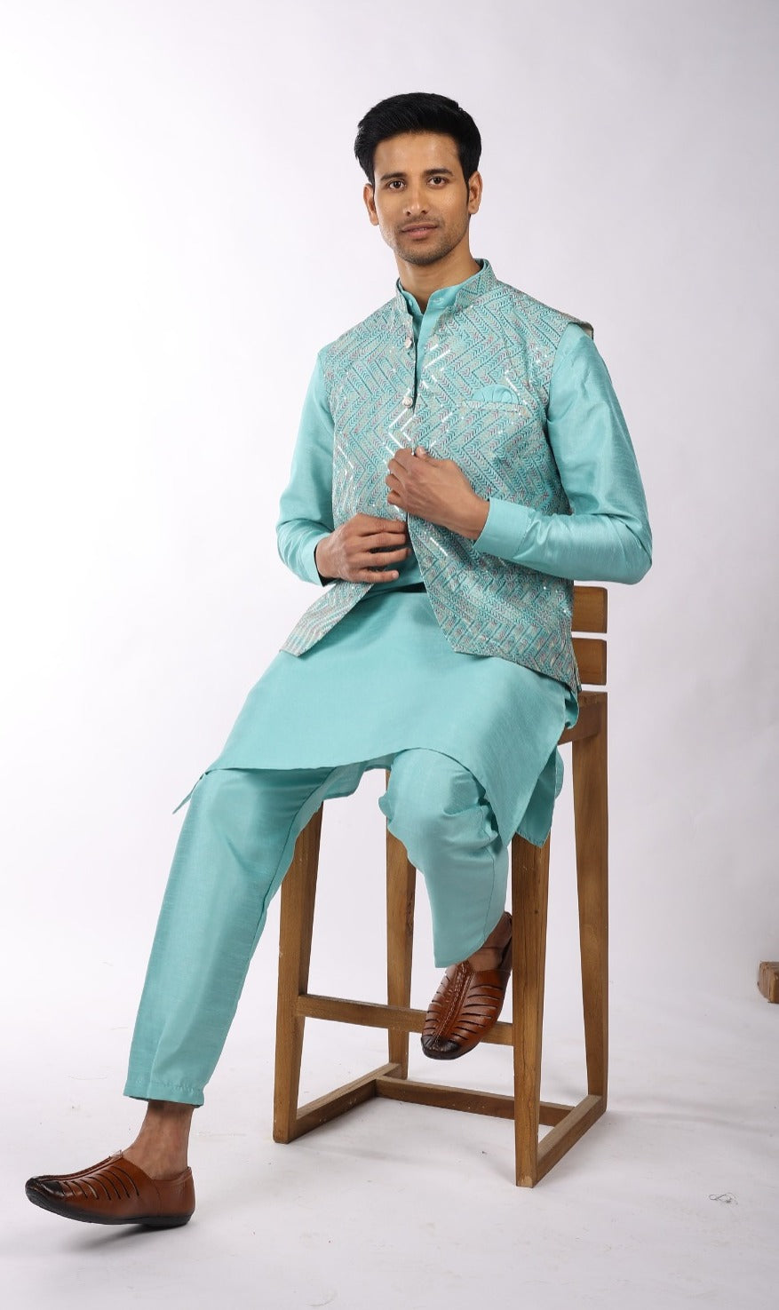 Kurta Payjama Jacket Set