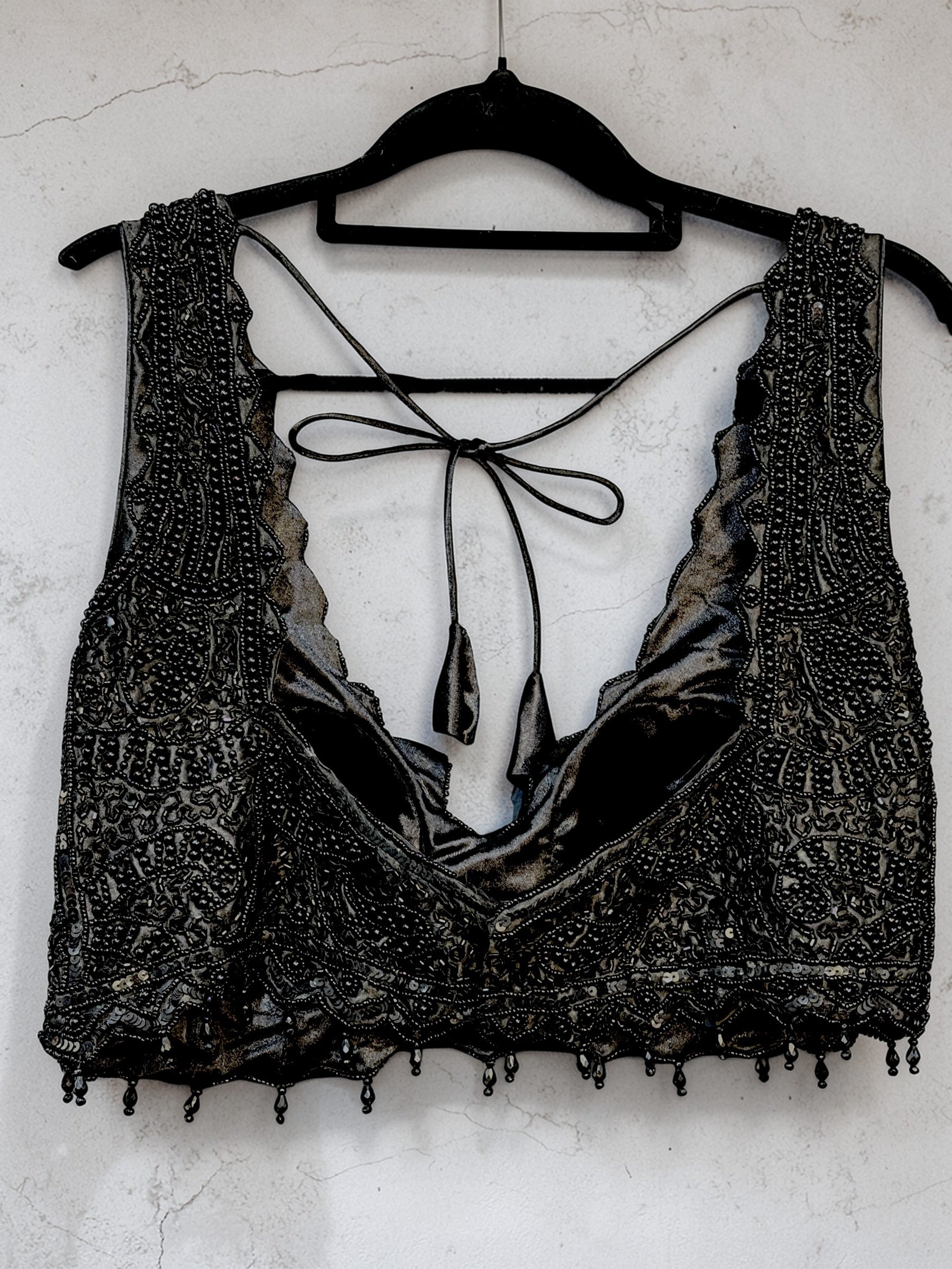 Elegant Black Beaded Blouse - Blouse (2)