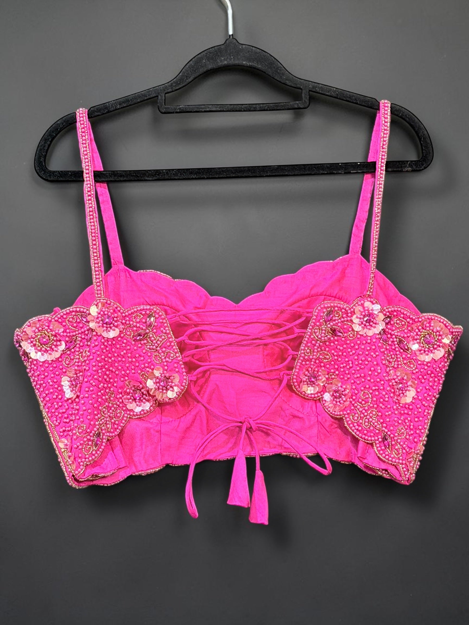 Vibrant Pink Embroidered Floral Blouse - Blouse (2)