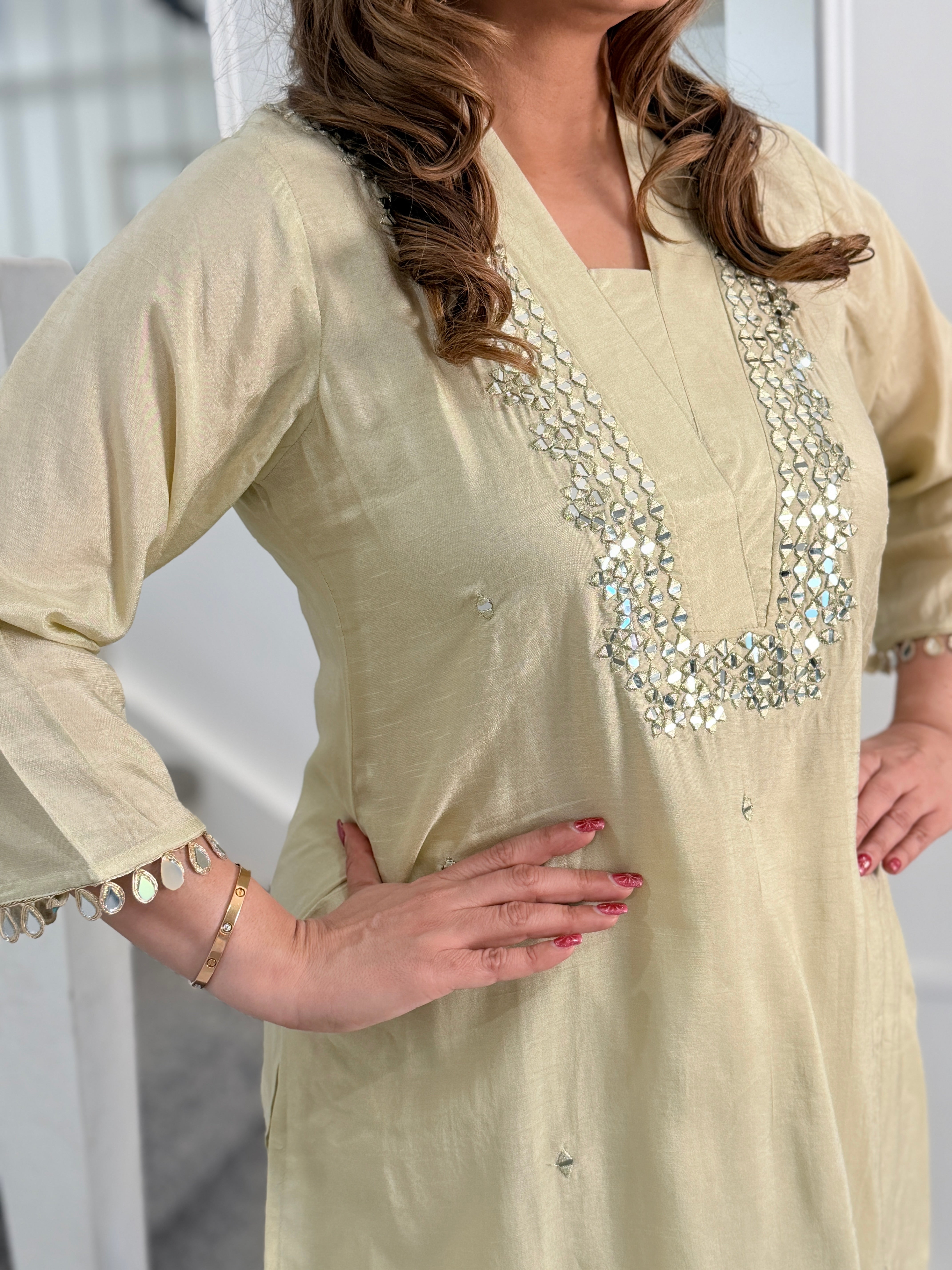 Elegant Beige Embellished Coordset - Coordset (4)