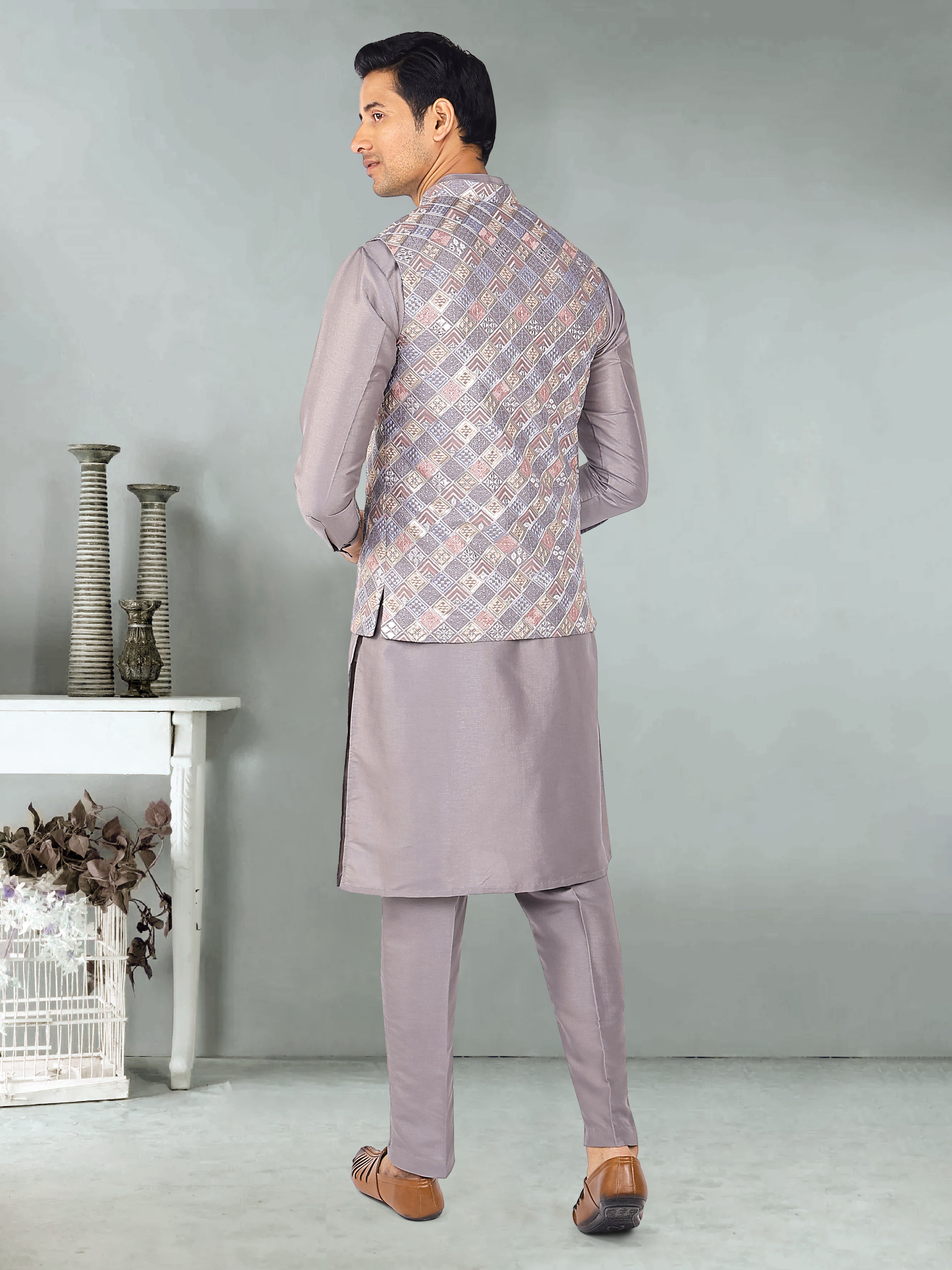 Mens Kurta Payjama and Jacket Set