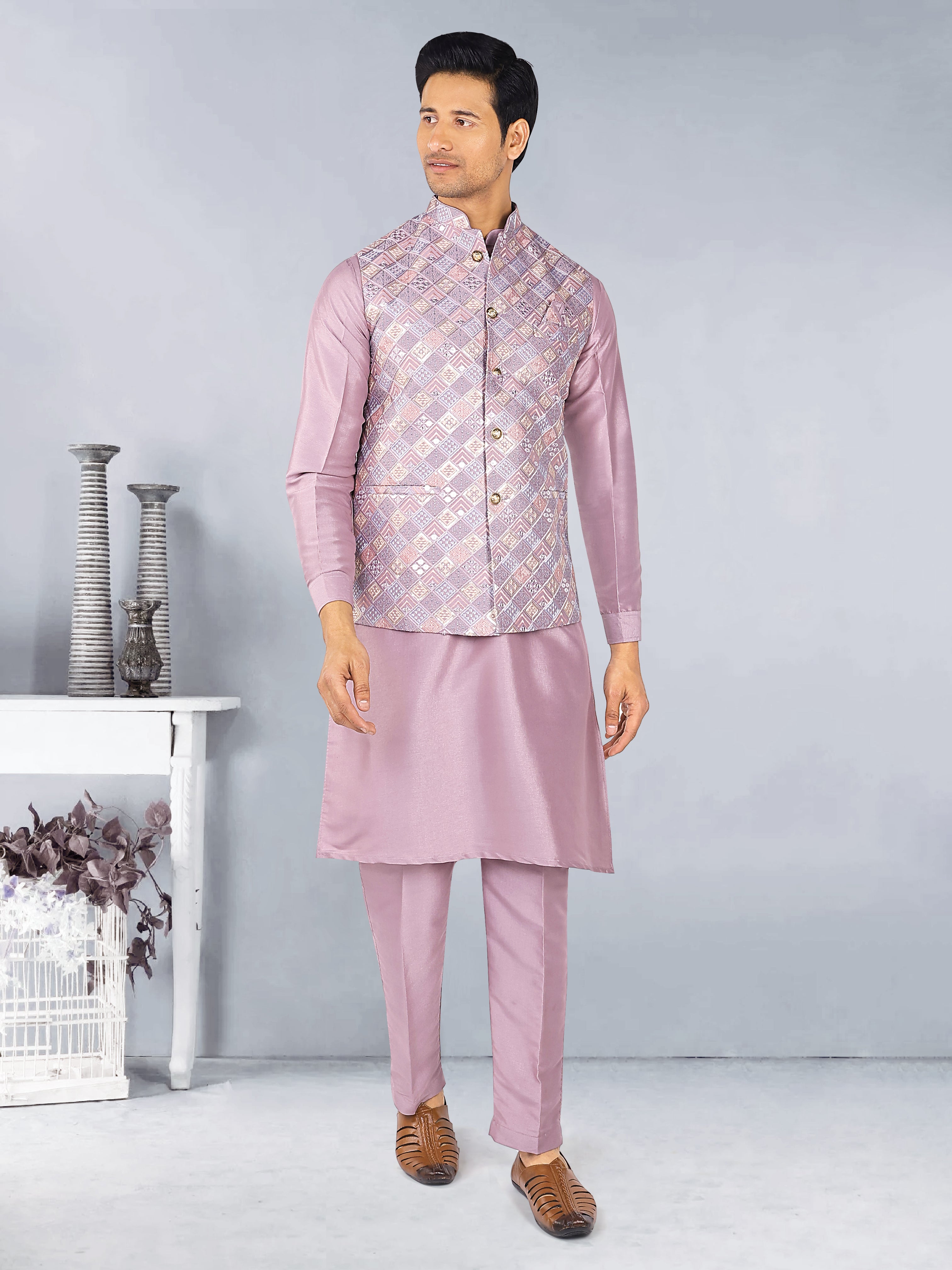 Mens Kurta Payjama and Jacket Set
