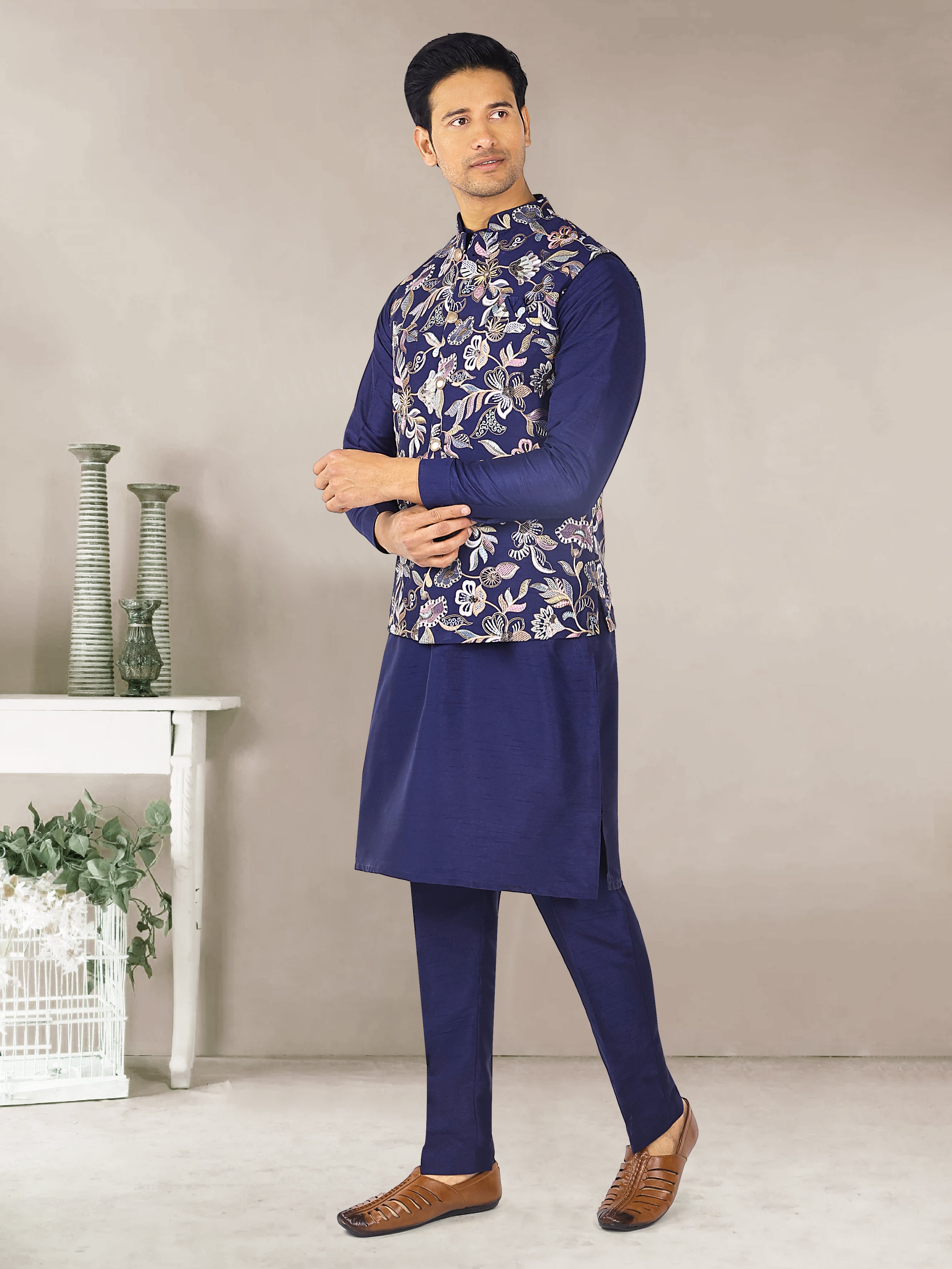 Kurta Payjama Jacket Set