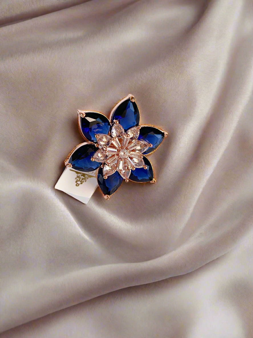 Sapphire & rose gold ring - adjustable size