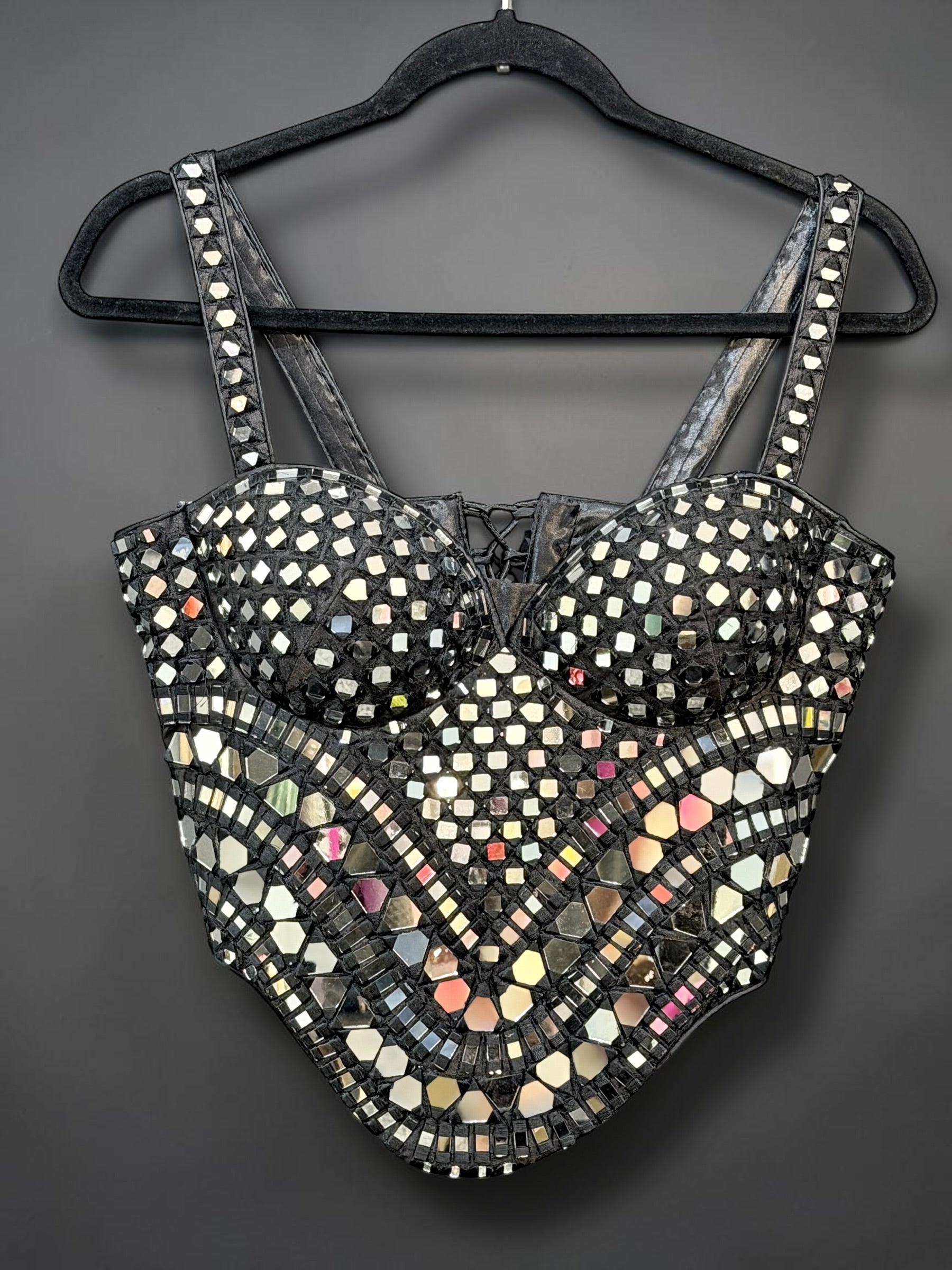 Glamorous Black Mirror Work Blouse - Blouse