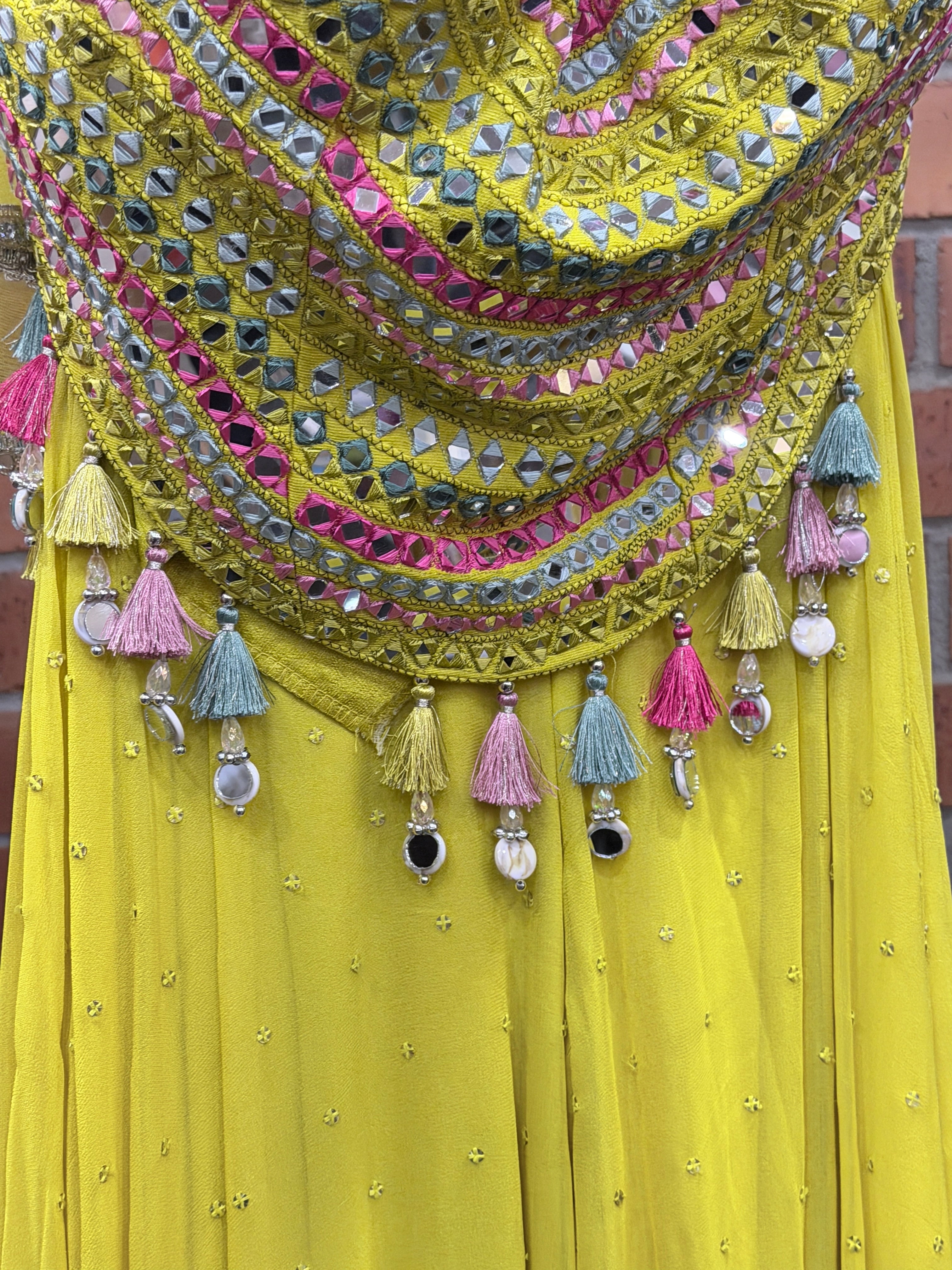 Vibrant Yellow Embellished Indo-Western Dress - Indo-western Wear (2)