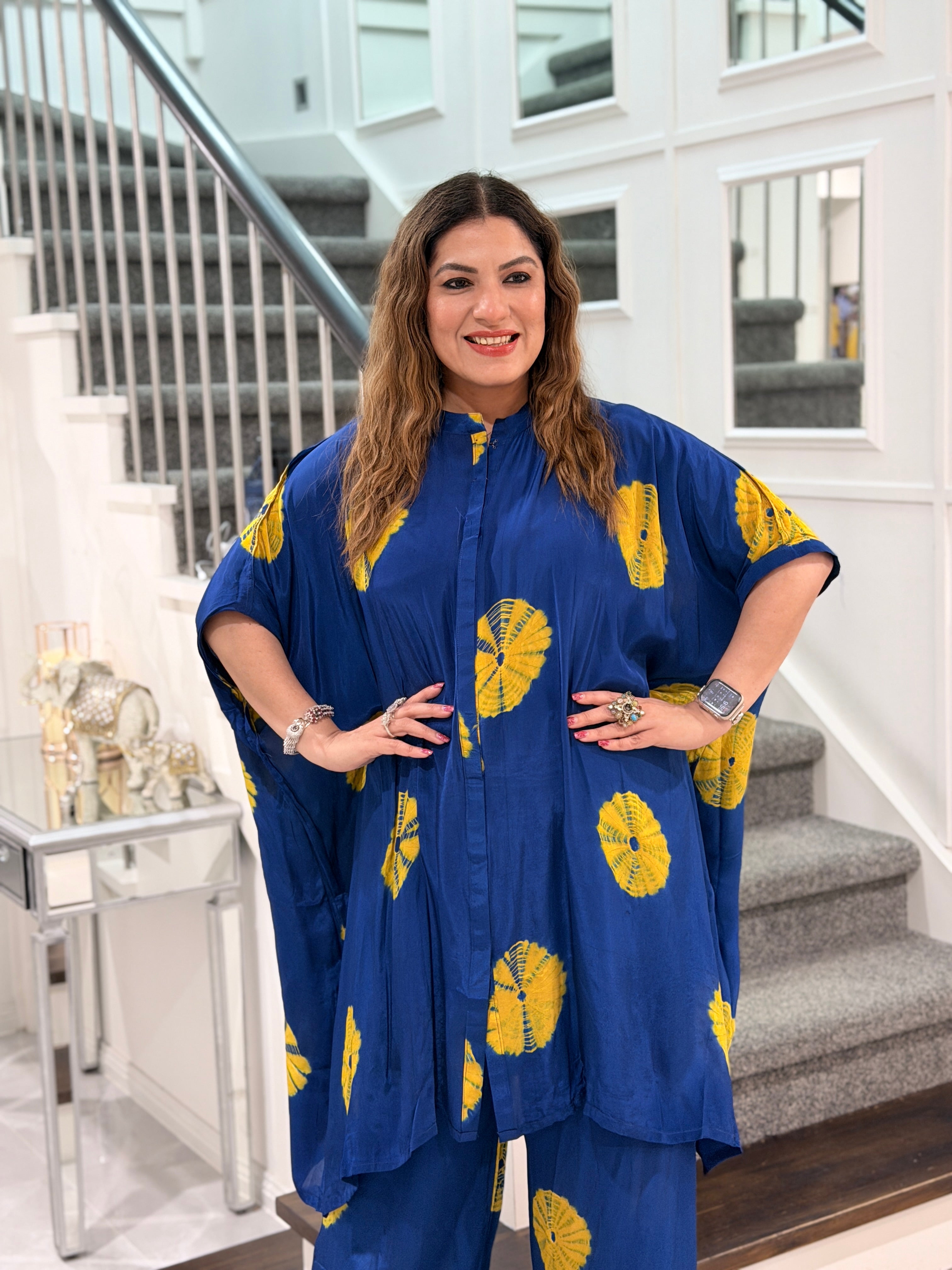 Navy and Yellow Patterned Coordset - Coordset (3)