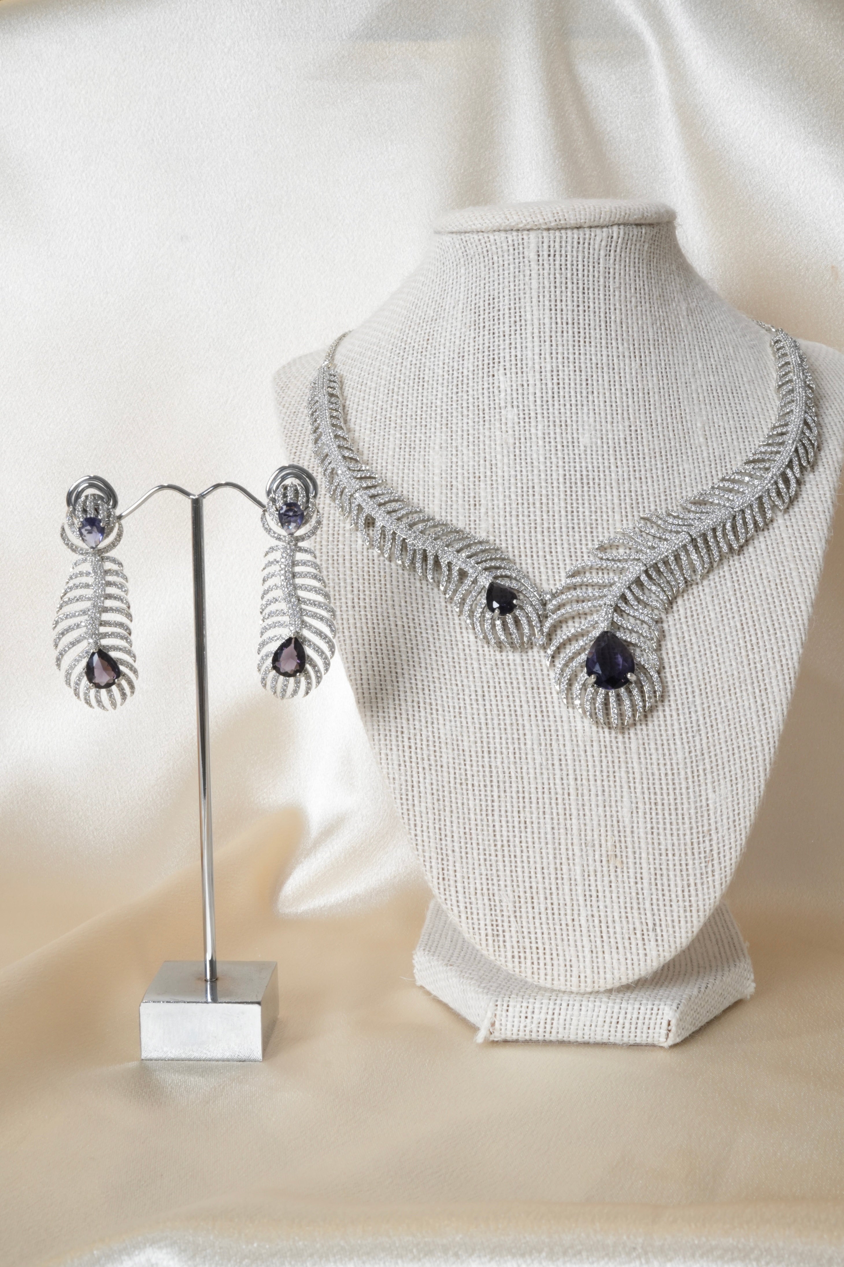 Neckpieces & Earring Set - Purple Color