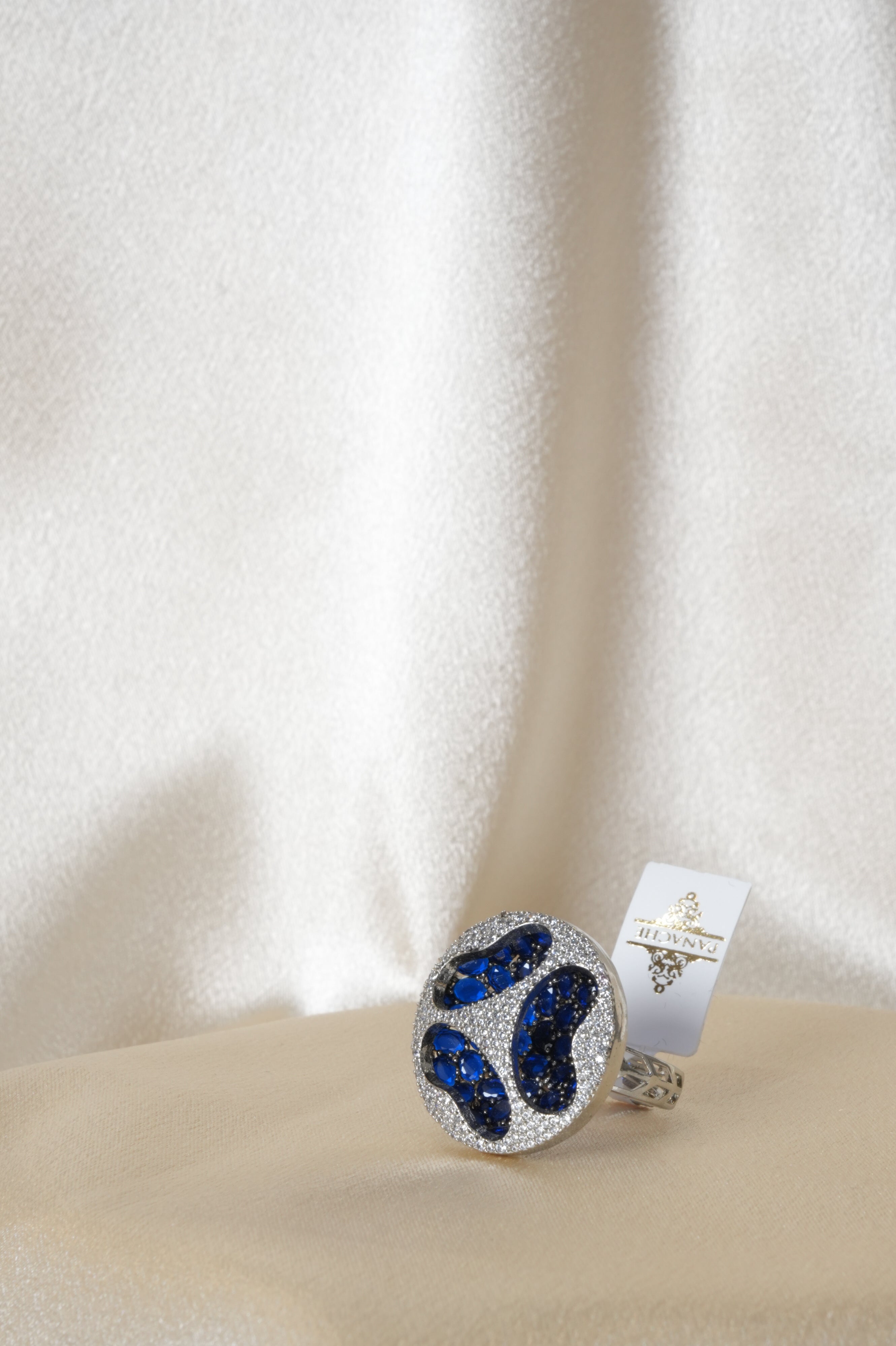 Elegant Blue Crystal Statement Ring - Rings
