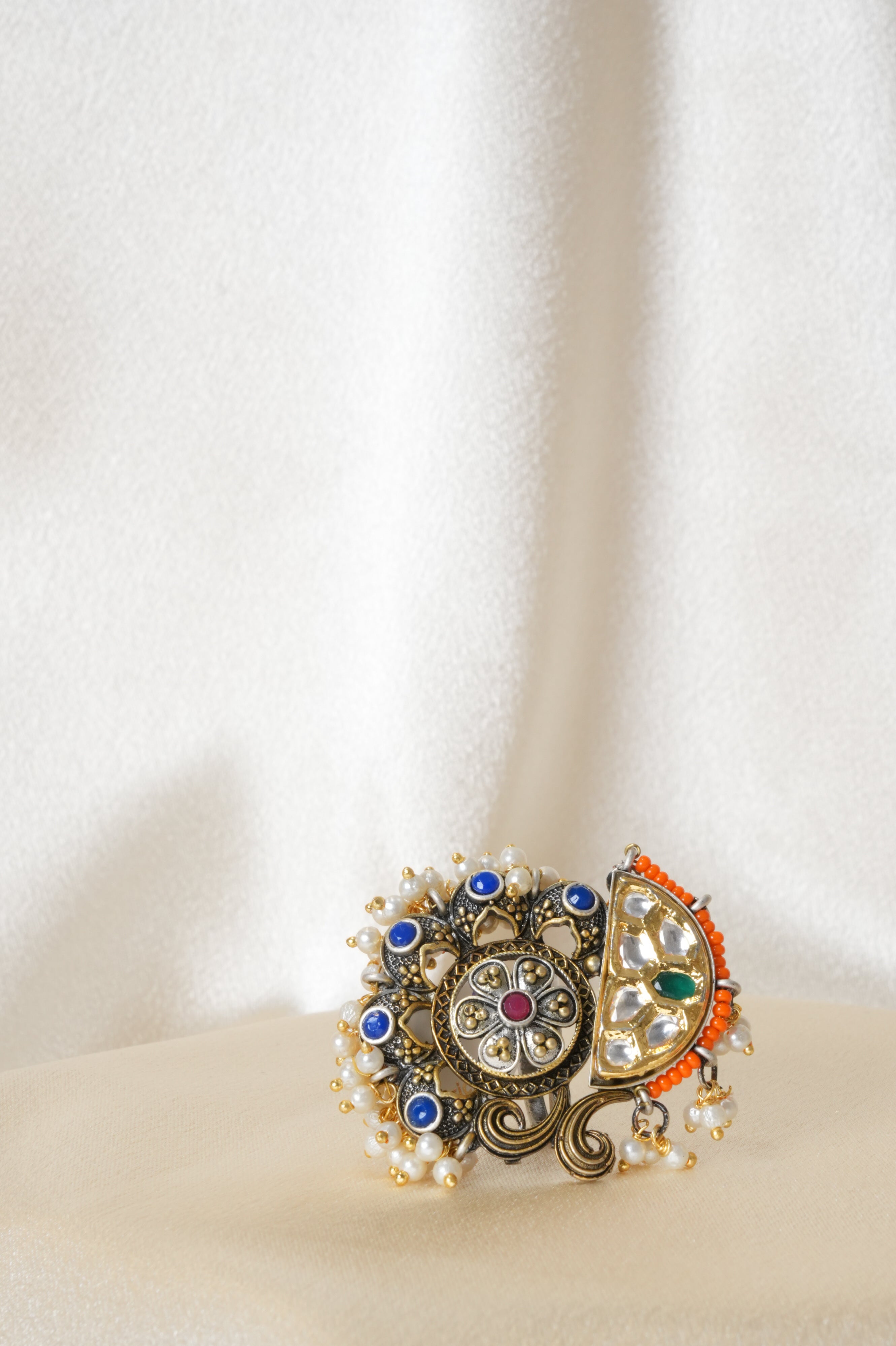 Intricate Blue and Gold Ring - Rings