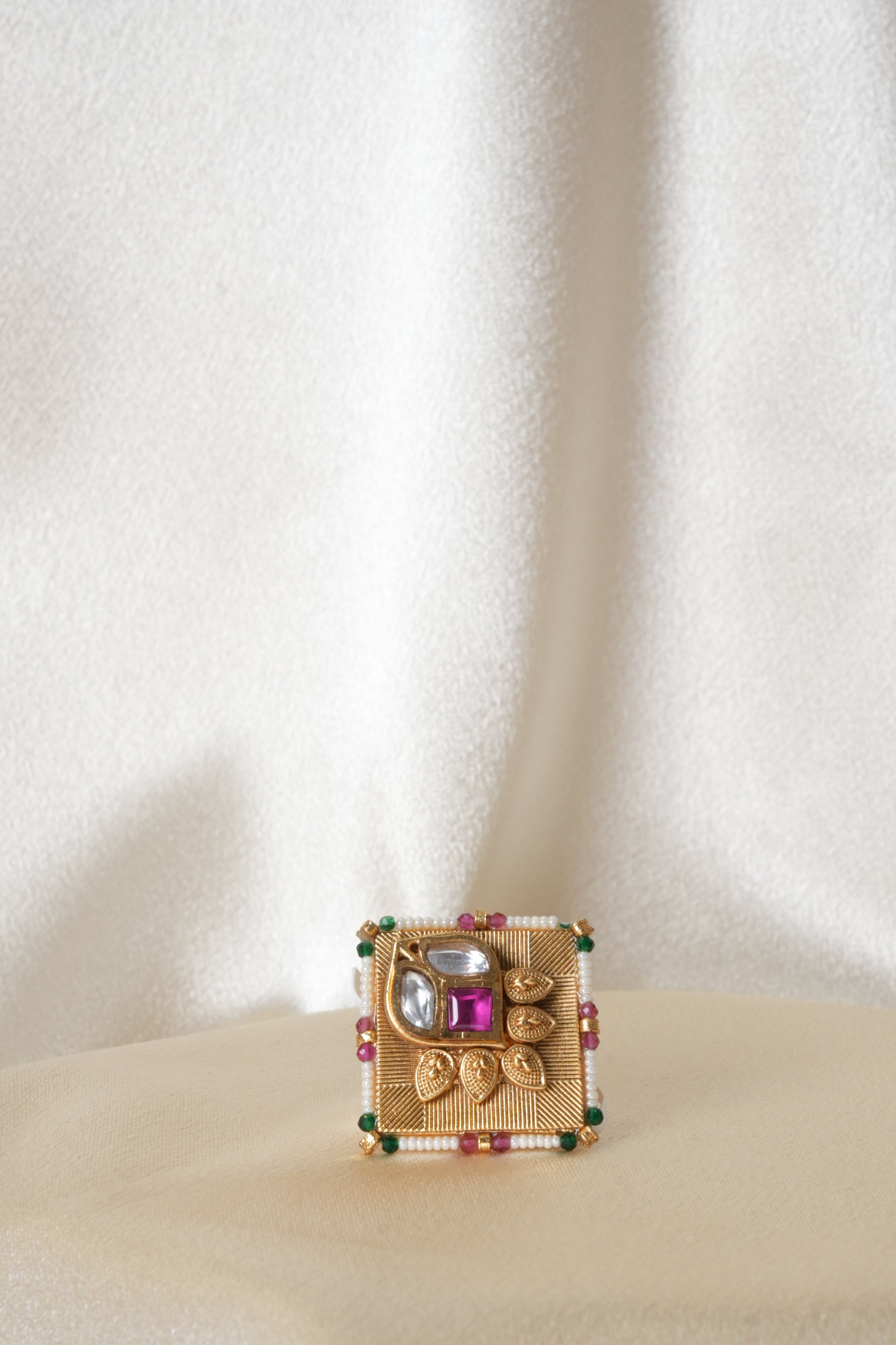 Elegant Gold Square Statement Ring - Rings