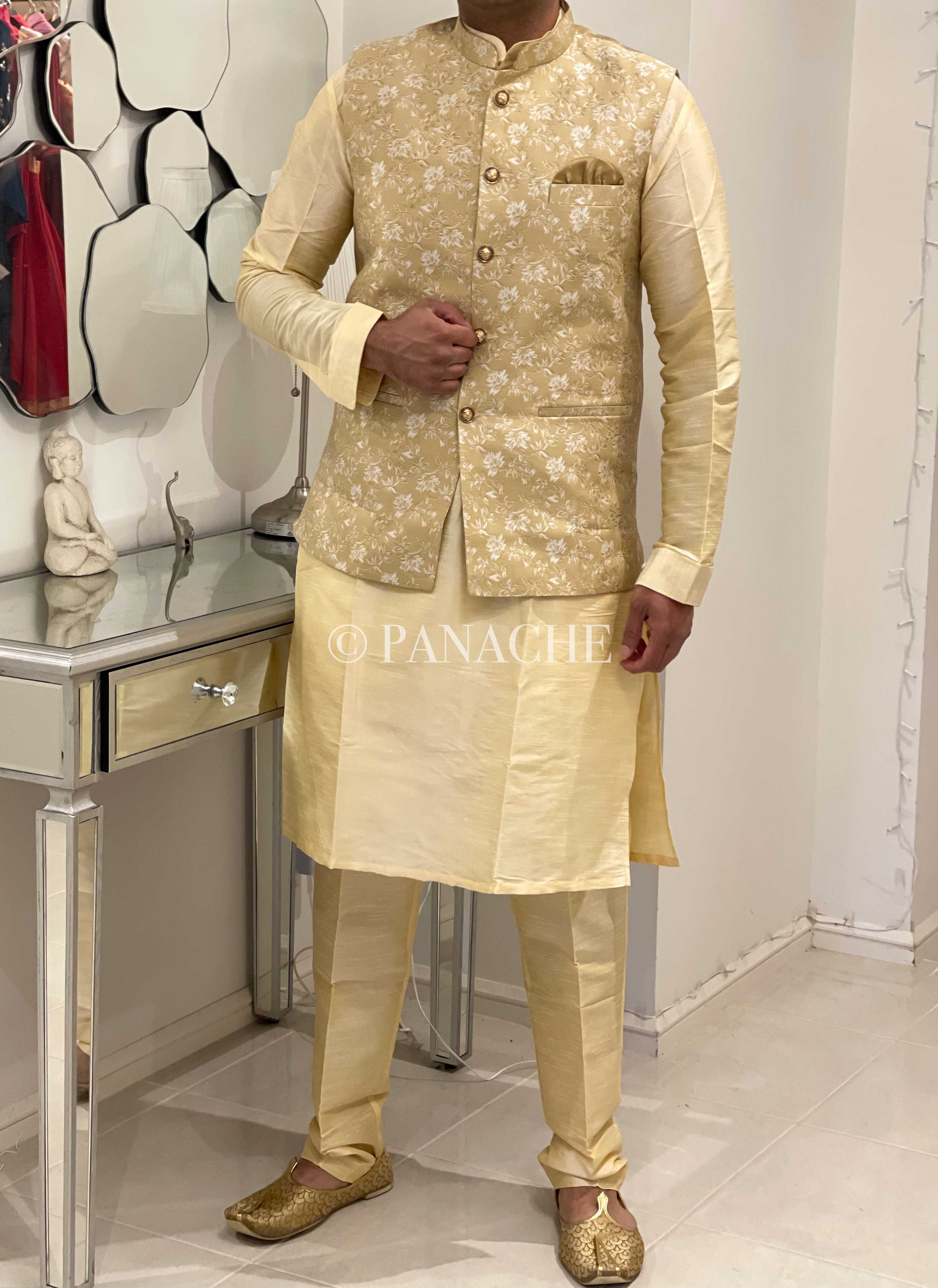 Kurta Payjama Jacket Set