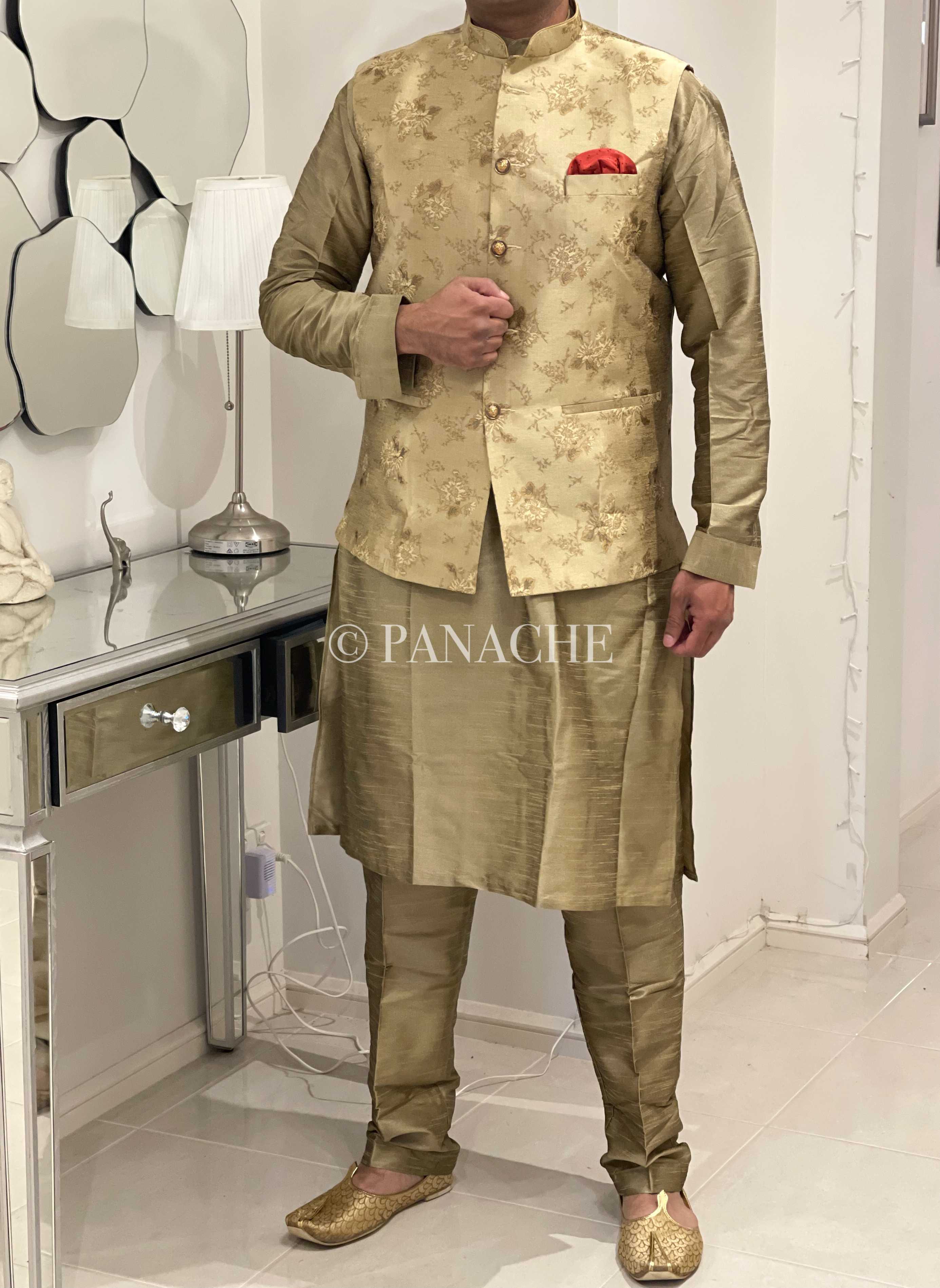 Kurta Payjama Jacket Set