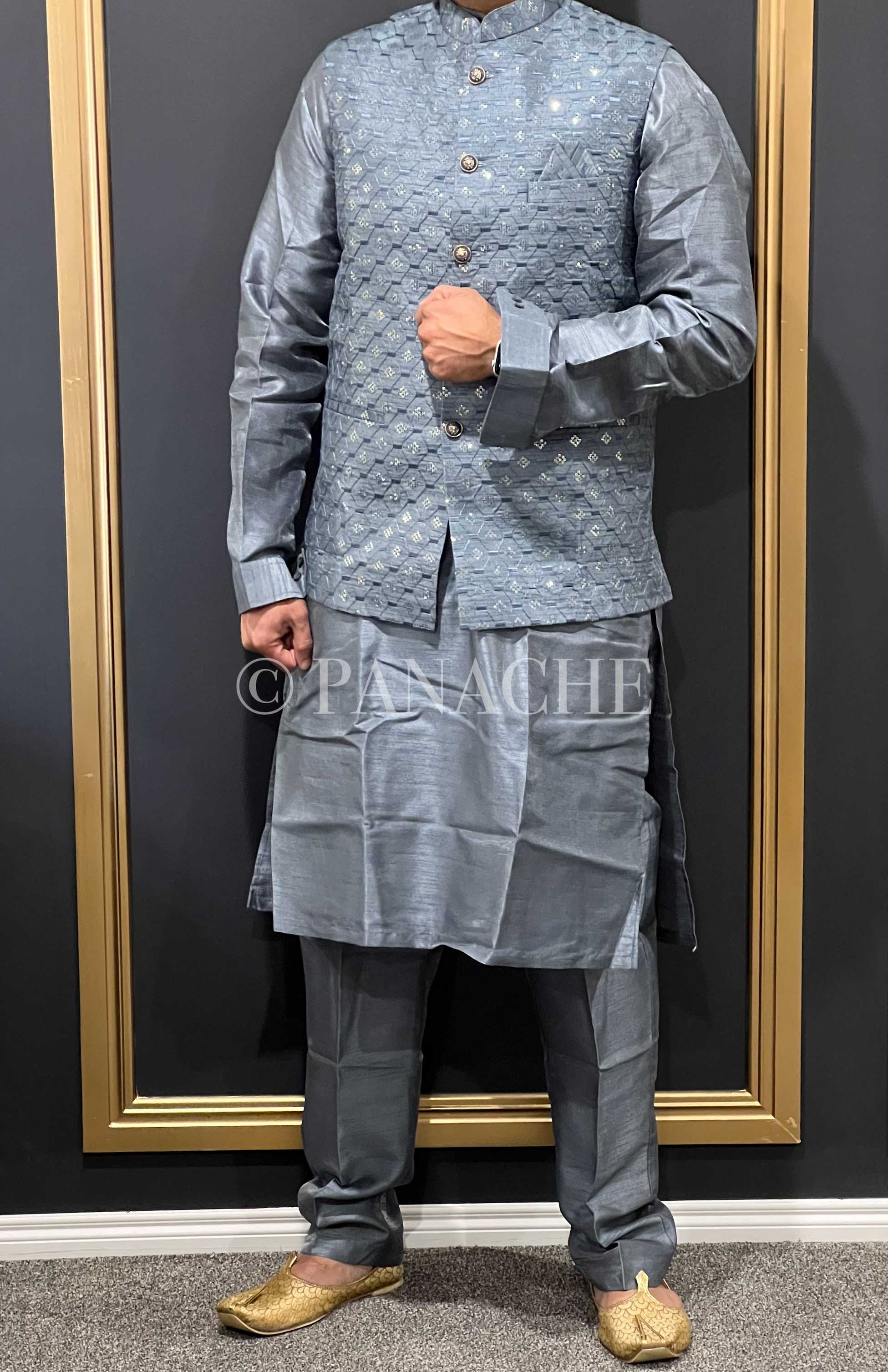 Kurta Payjama Jacket Set