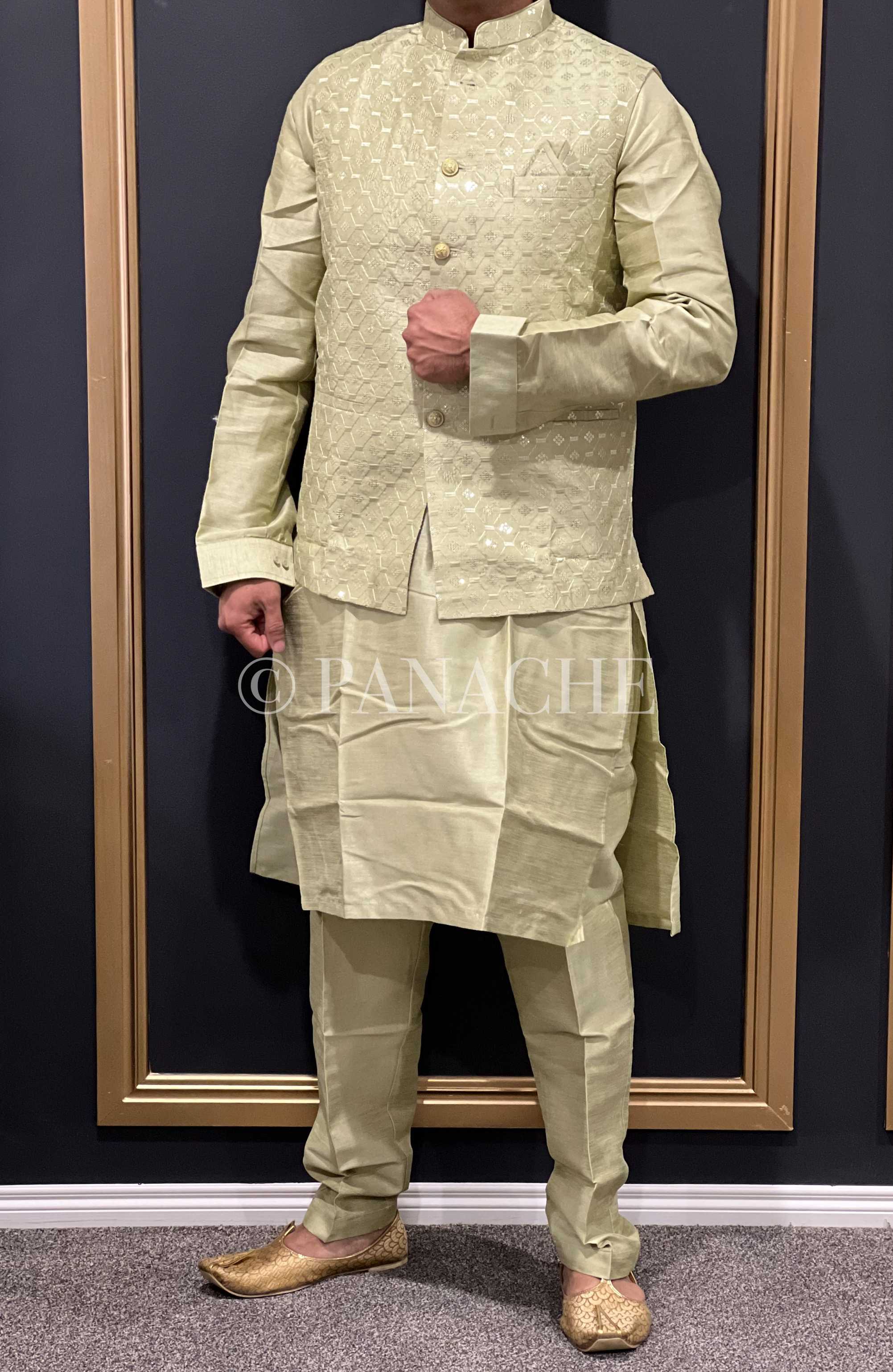 Kurta Payjama Jacket Set