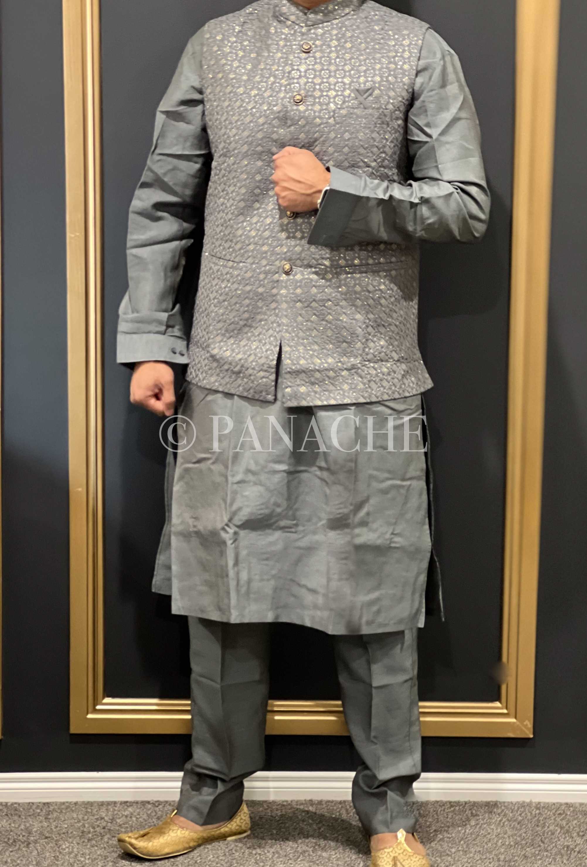 Kurta Payjama Jacket Set