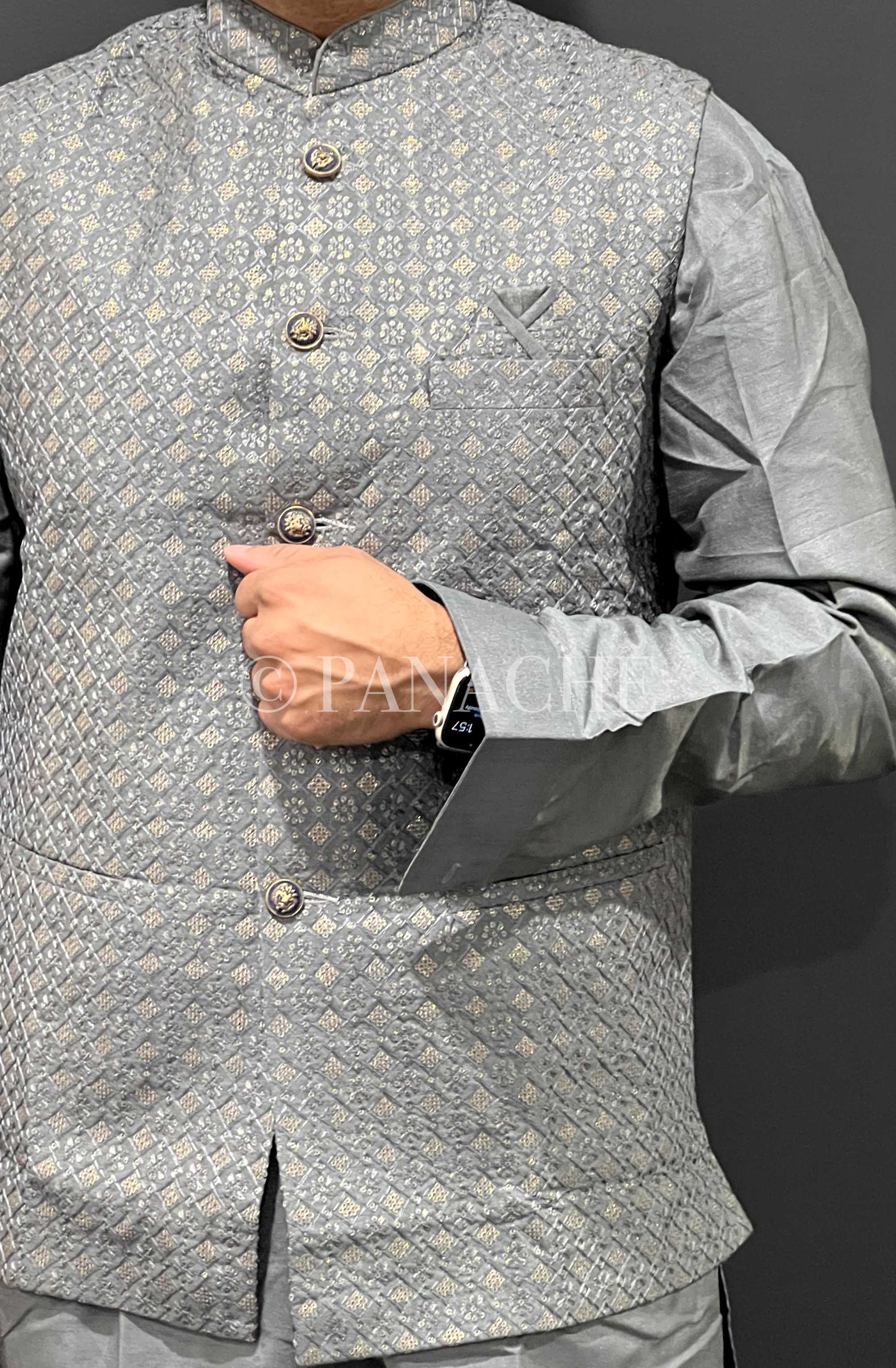 Kurta Payjama Jacket Set