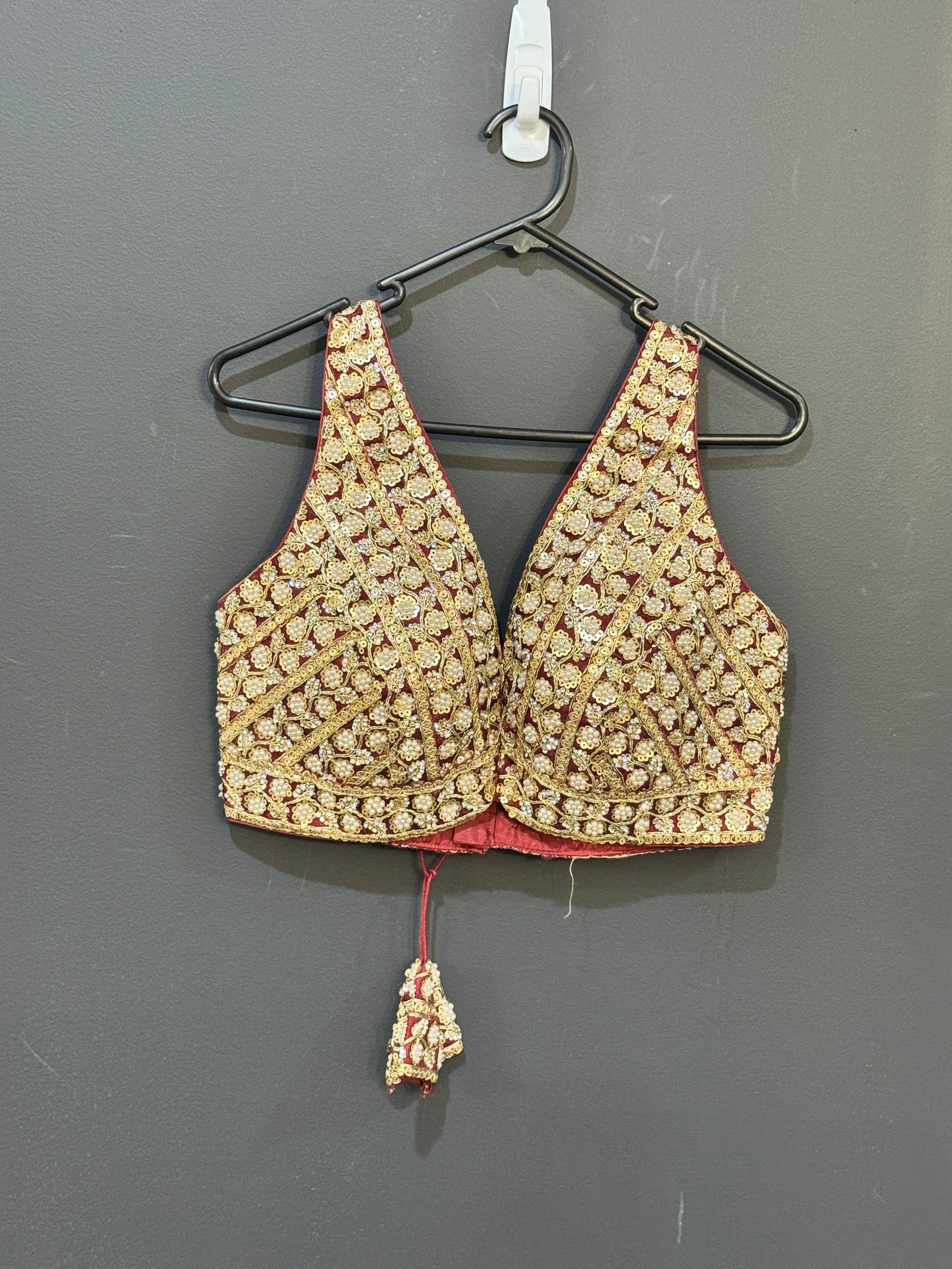 Glamorous Golden Beaded Blouse - Blouse