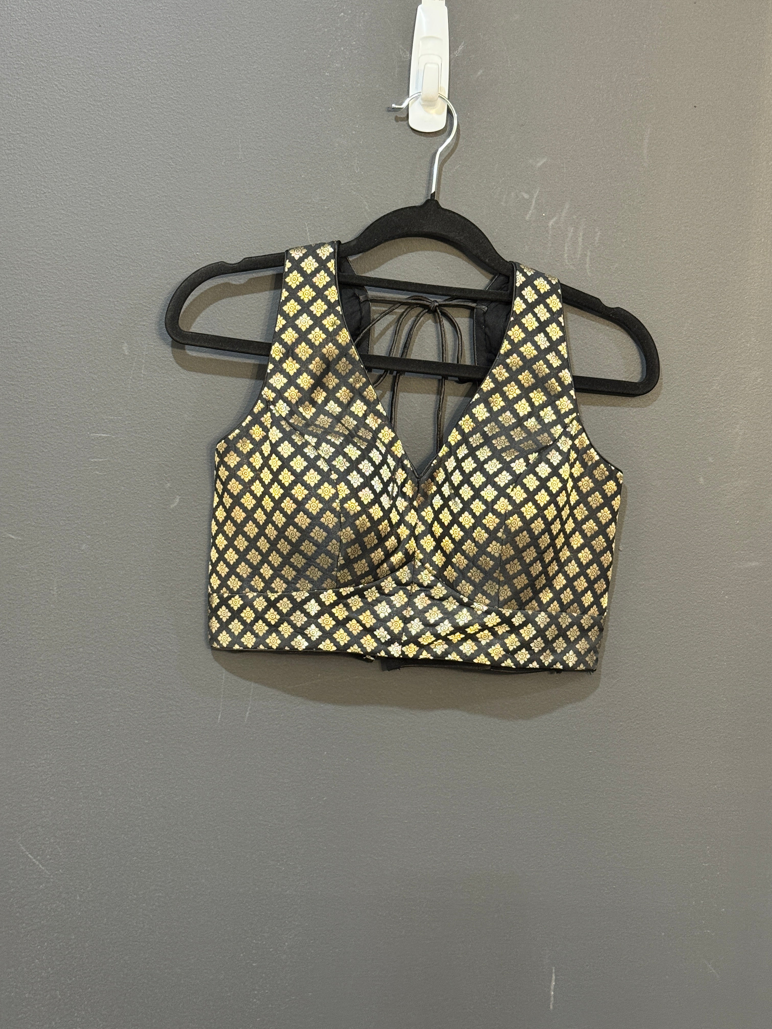 Elegant Black and Gold Patterned Blouse - Blouse