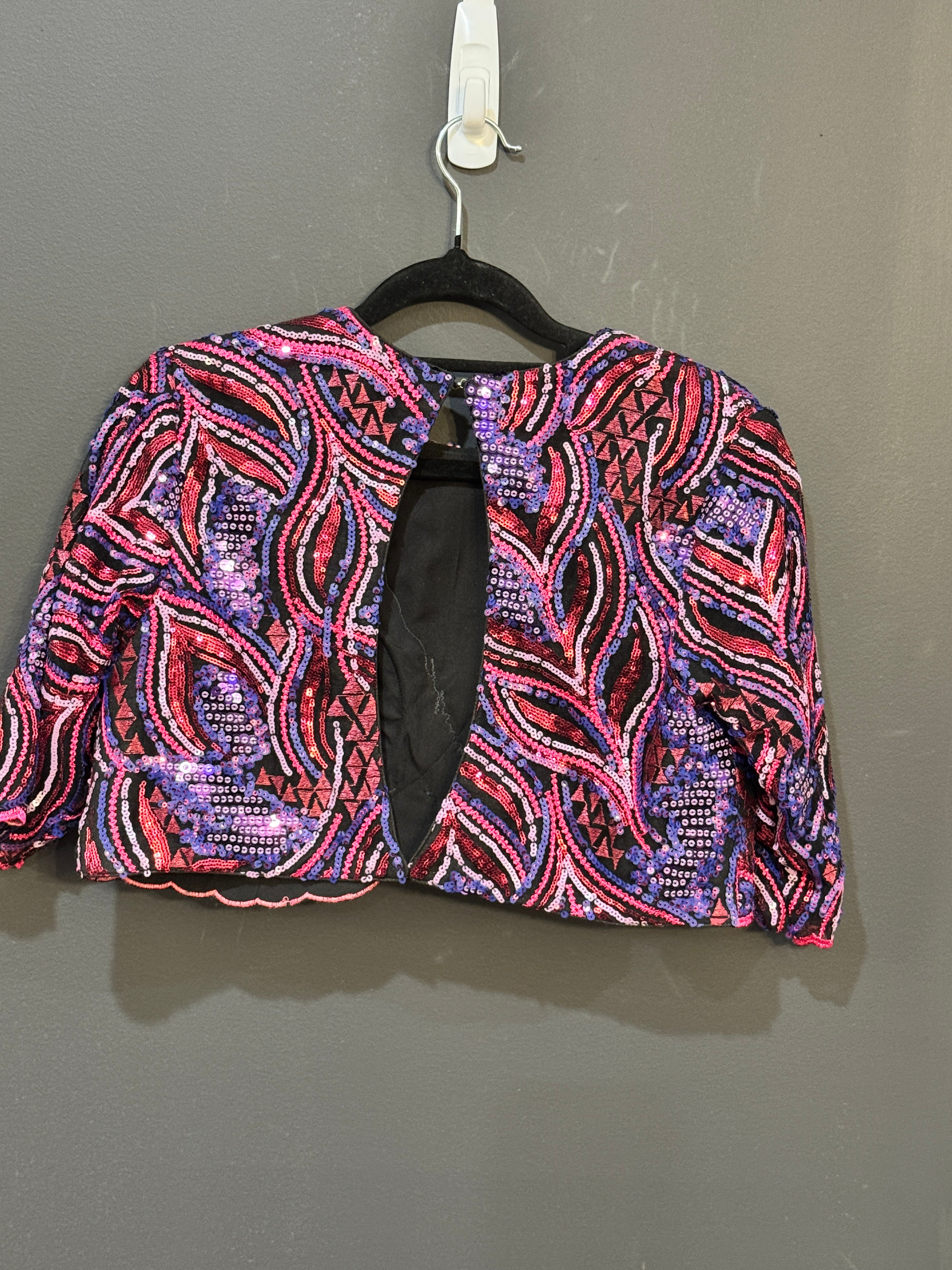 Vibrant Pink and Purple Sequin Blouse - Blouse (2)