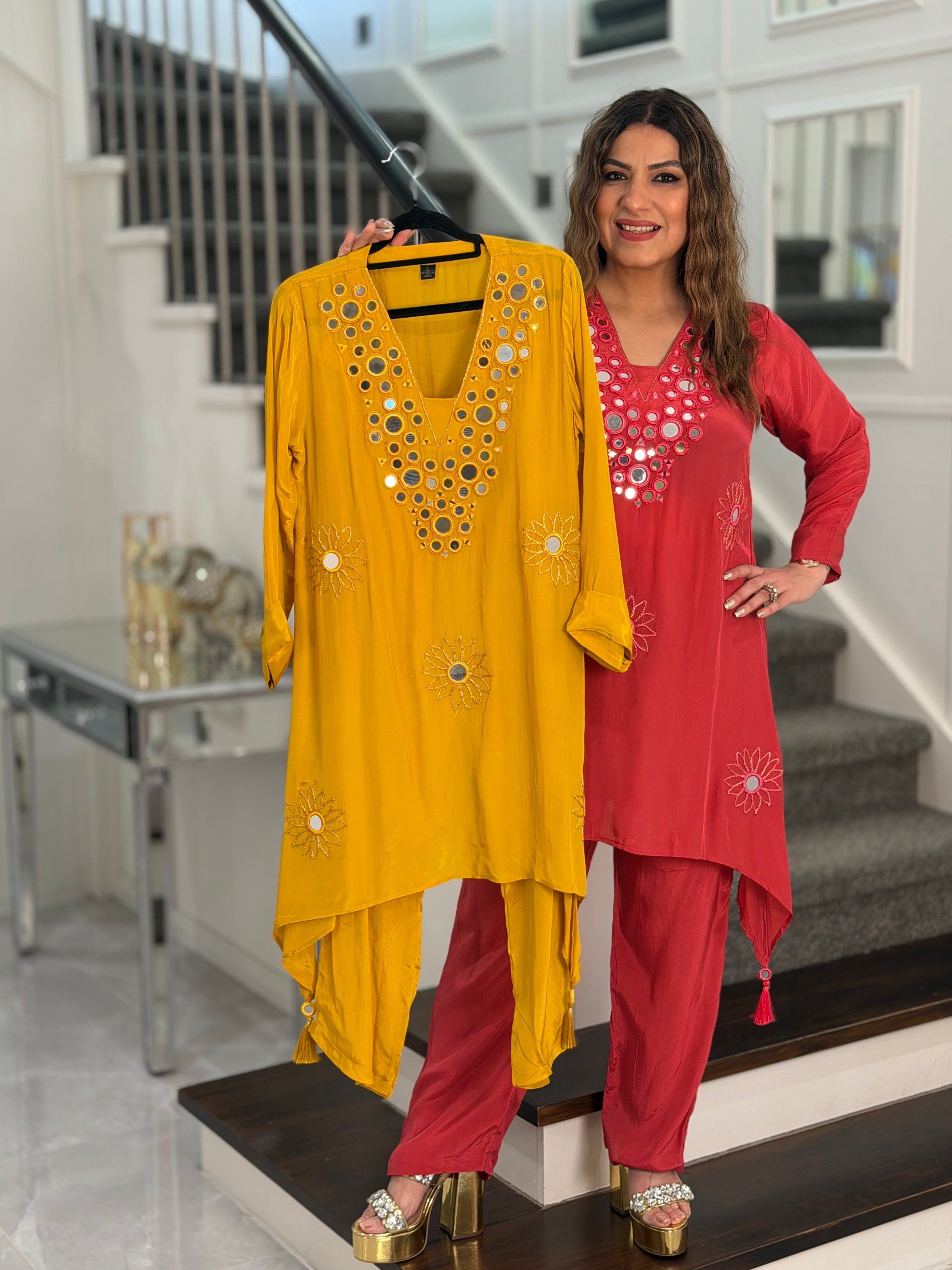 Premium Indo-western Wear (Mustard)