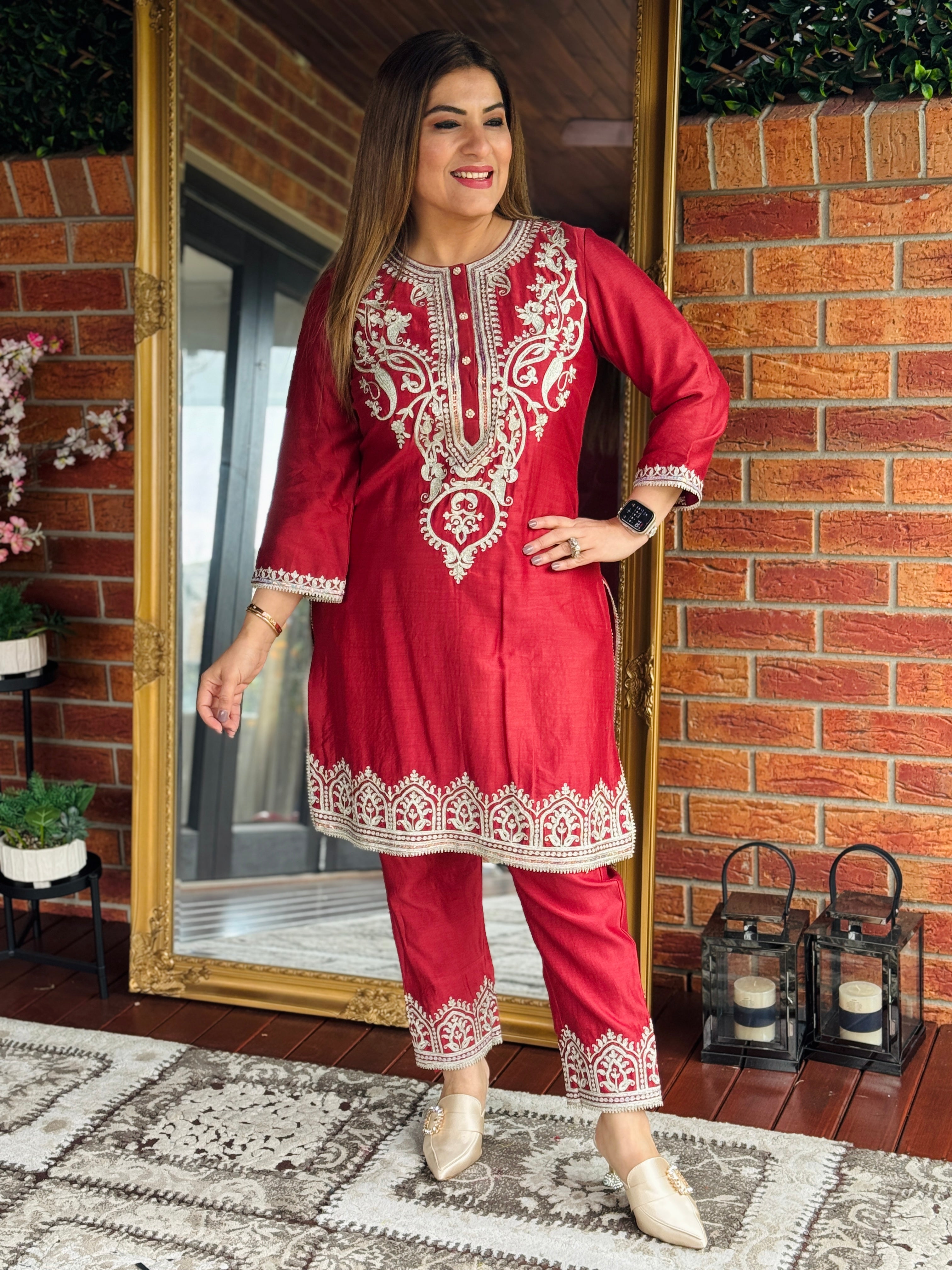 Crimson Embroidered Salwar Suit - Salwar Kameez (3)