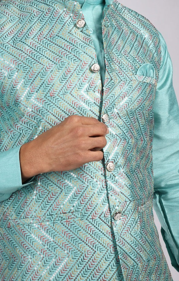 Kurta Payjama Jacket Set