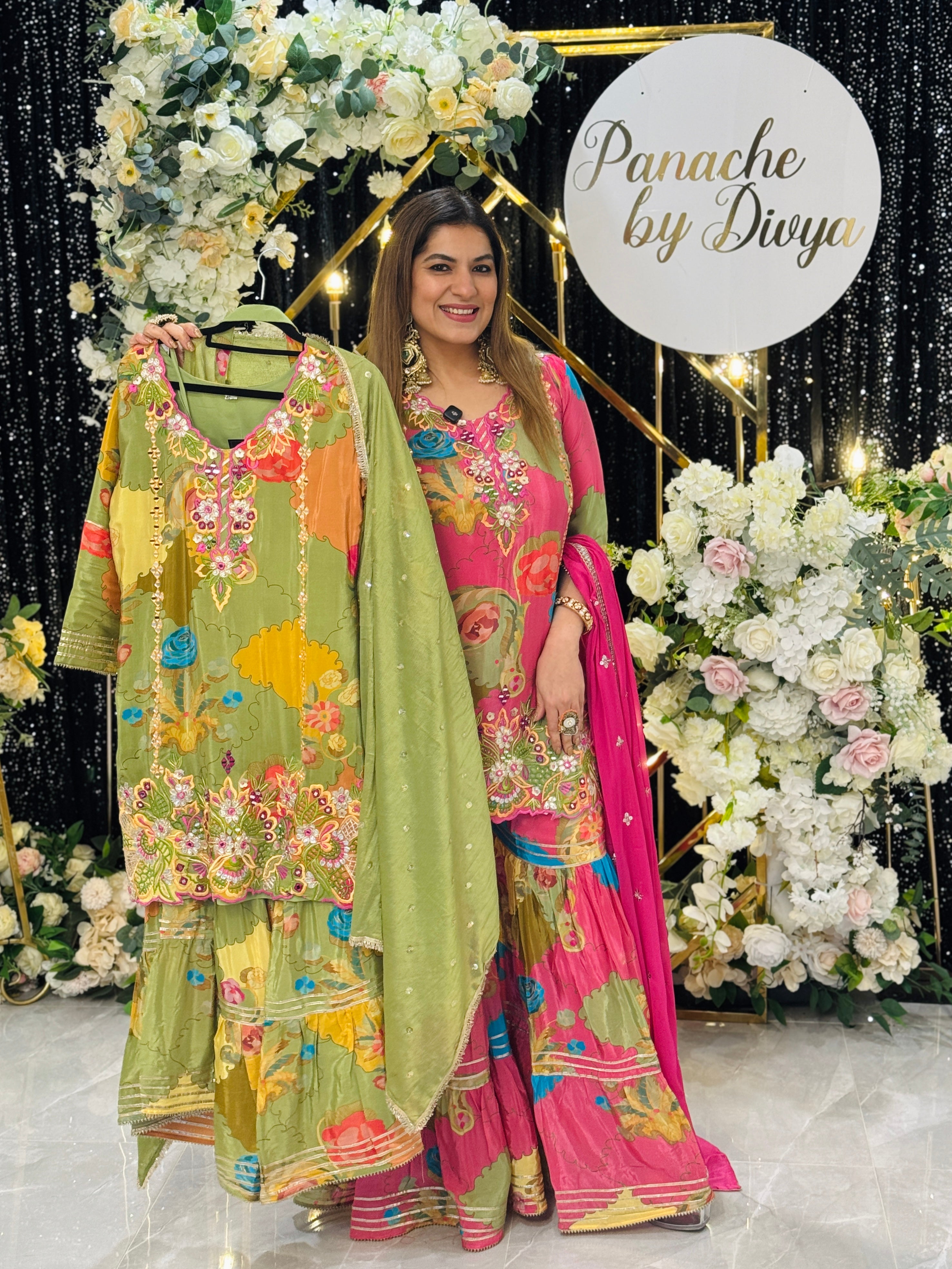 Vibrant Multicolor Floral Salwar Kameez - Salwar Kameez