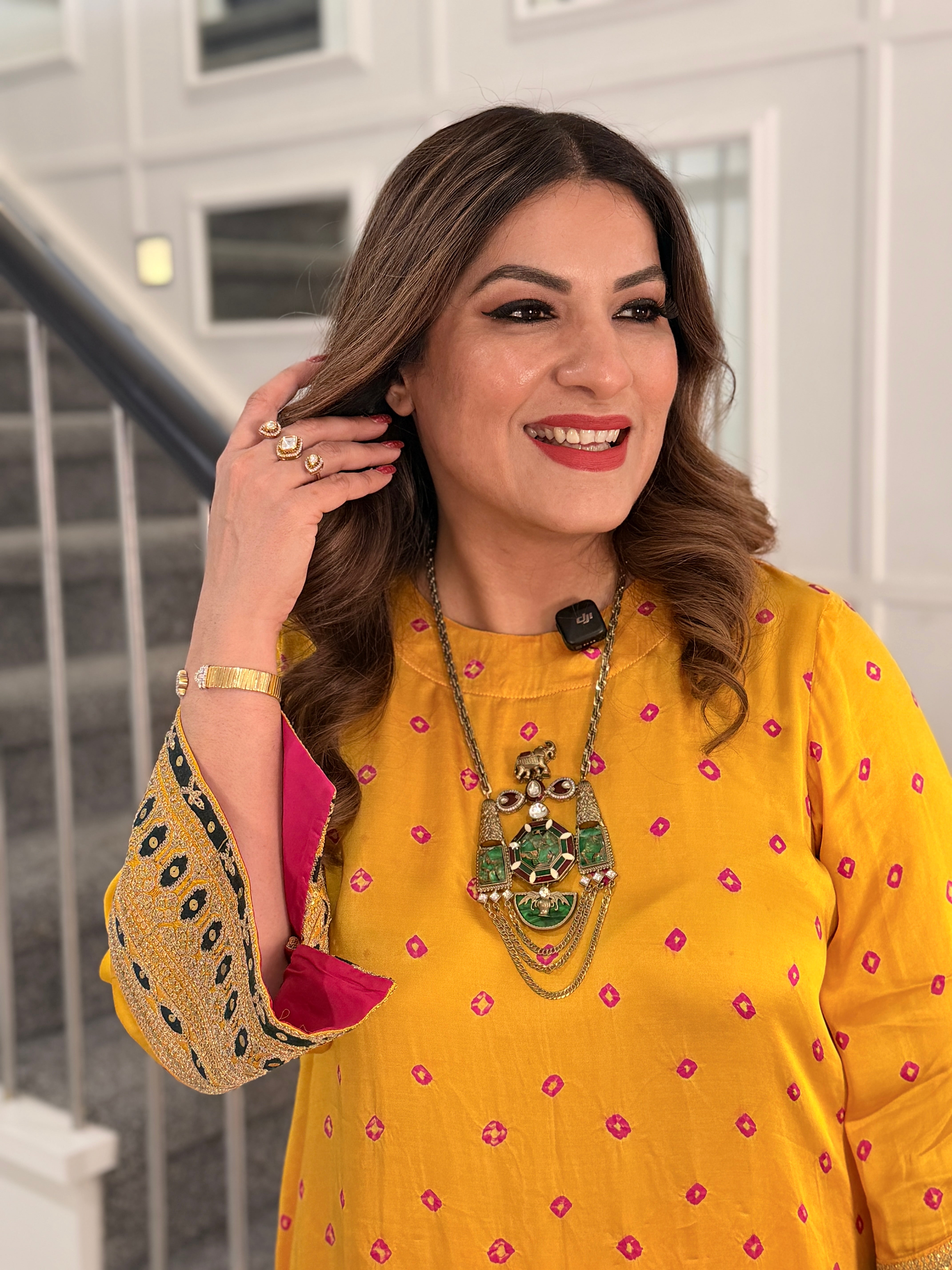 Vibrant Yellow Embroidered Kurta Set - Indo-western Wear (3)