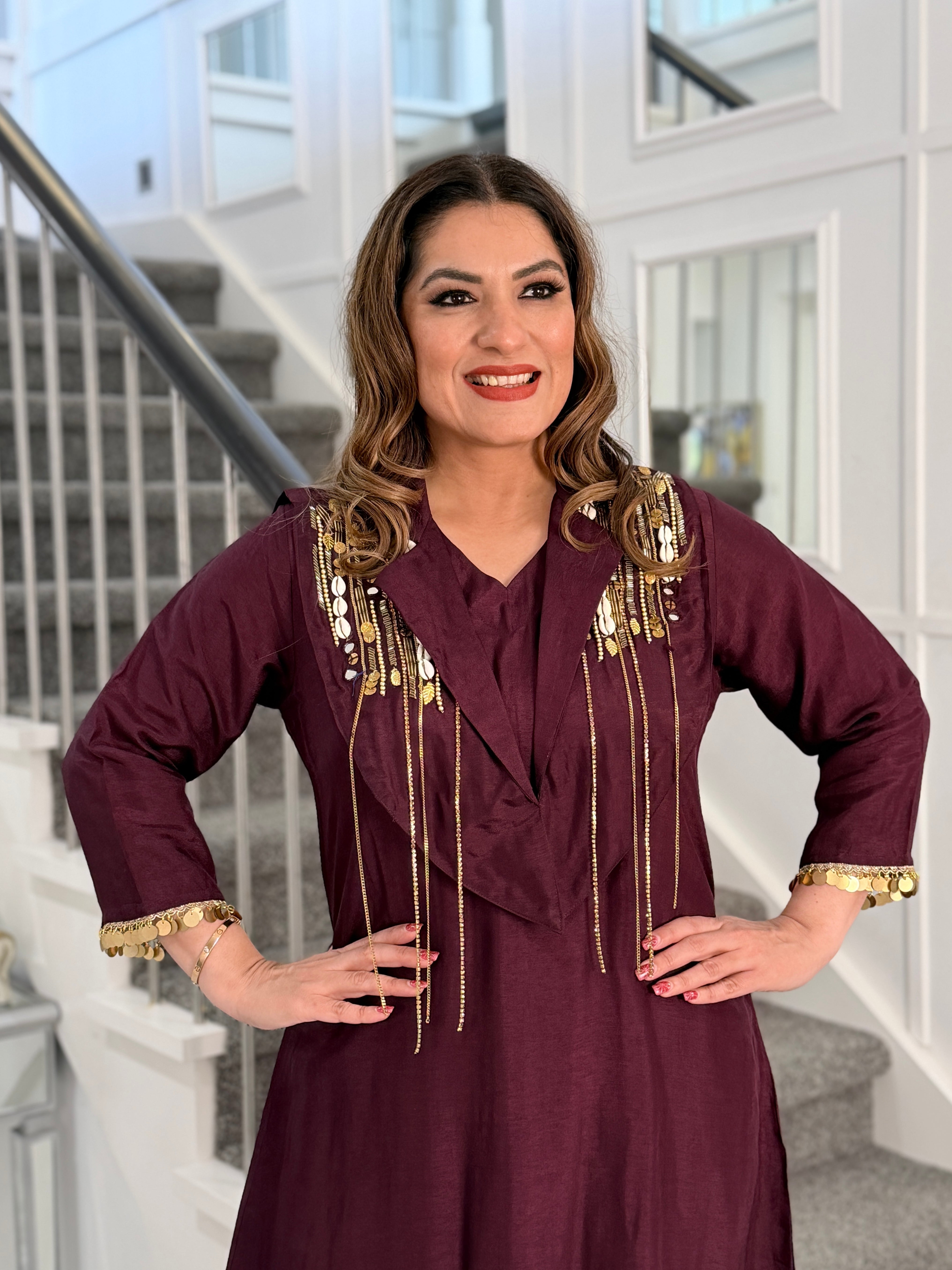 Burgundy Coordset with Gold Accents - Coordset (2)