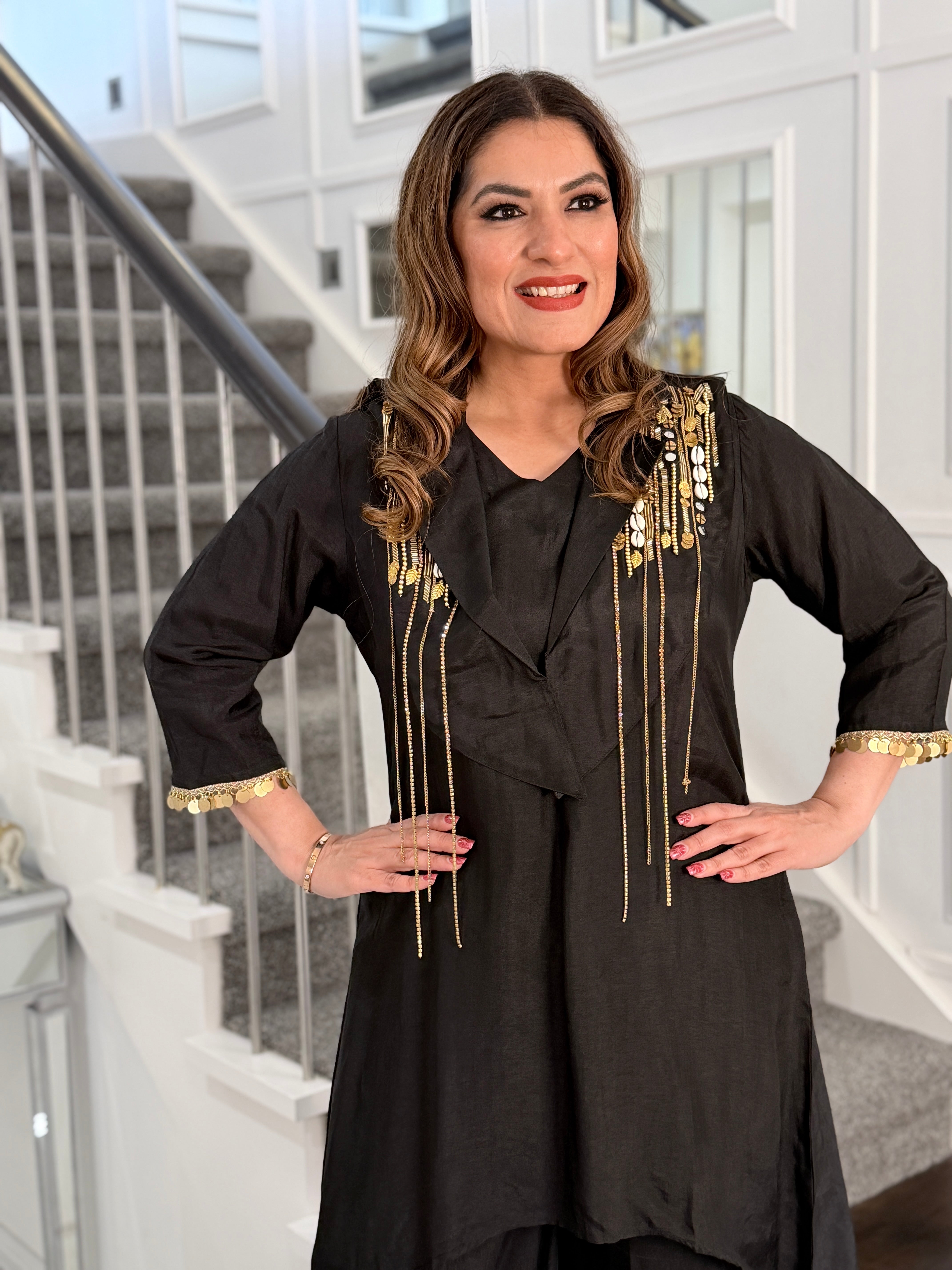 Elegant Black Embellished Coord Set - Coordset (2)