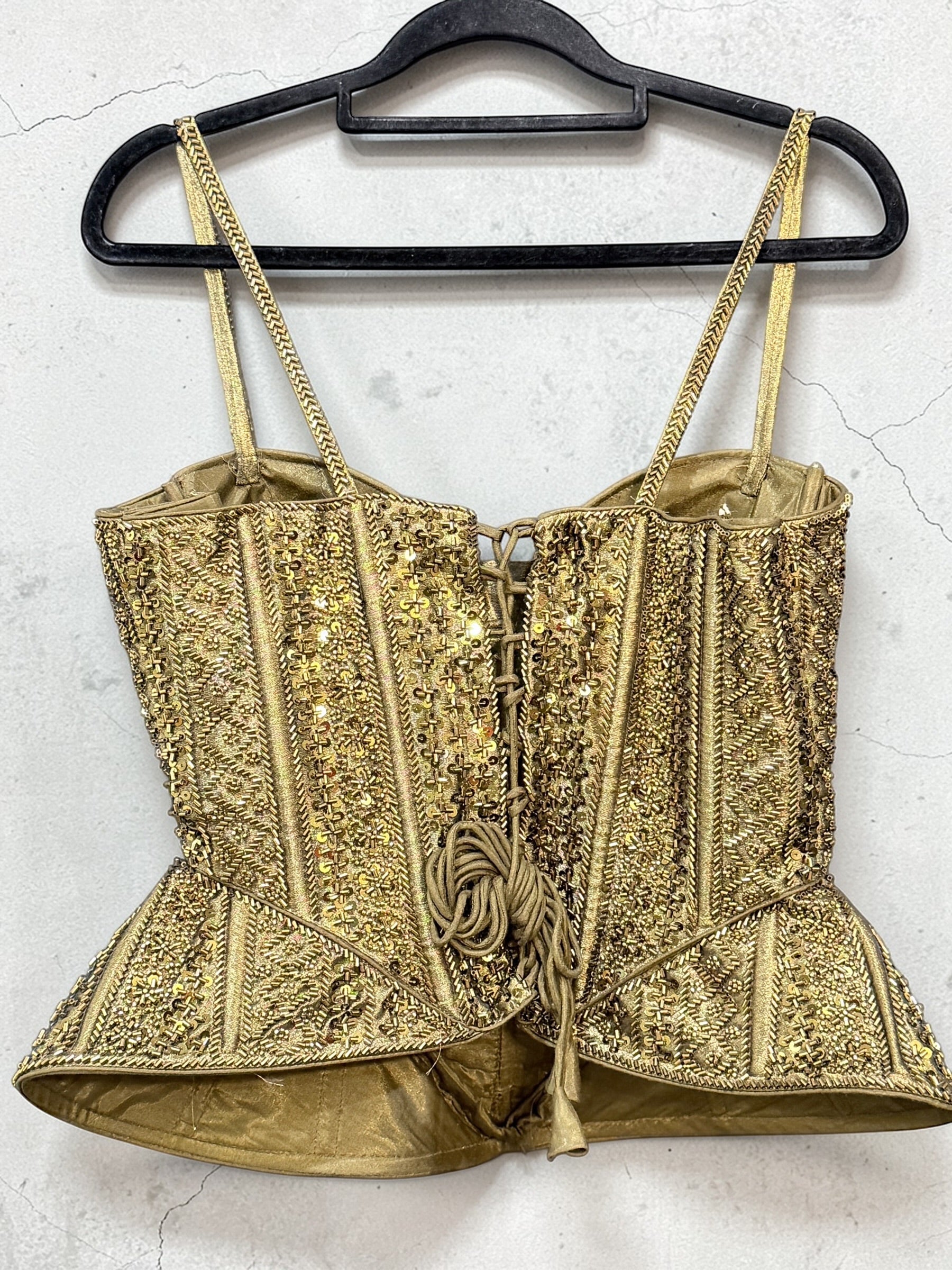Embellished Gold Corset Blouse - Blouse (2)