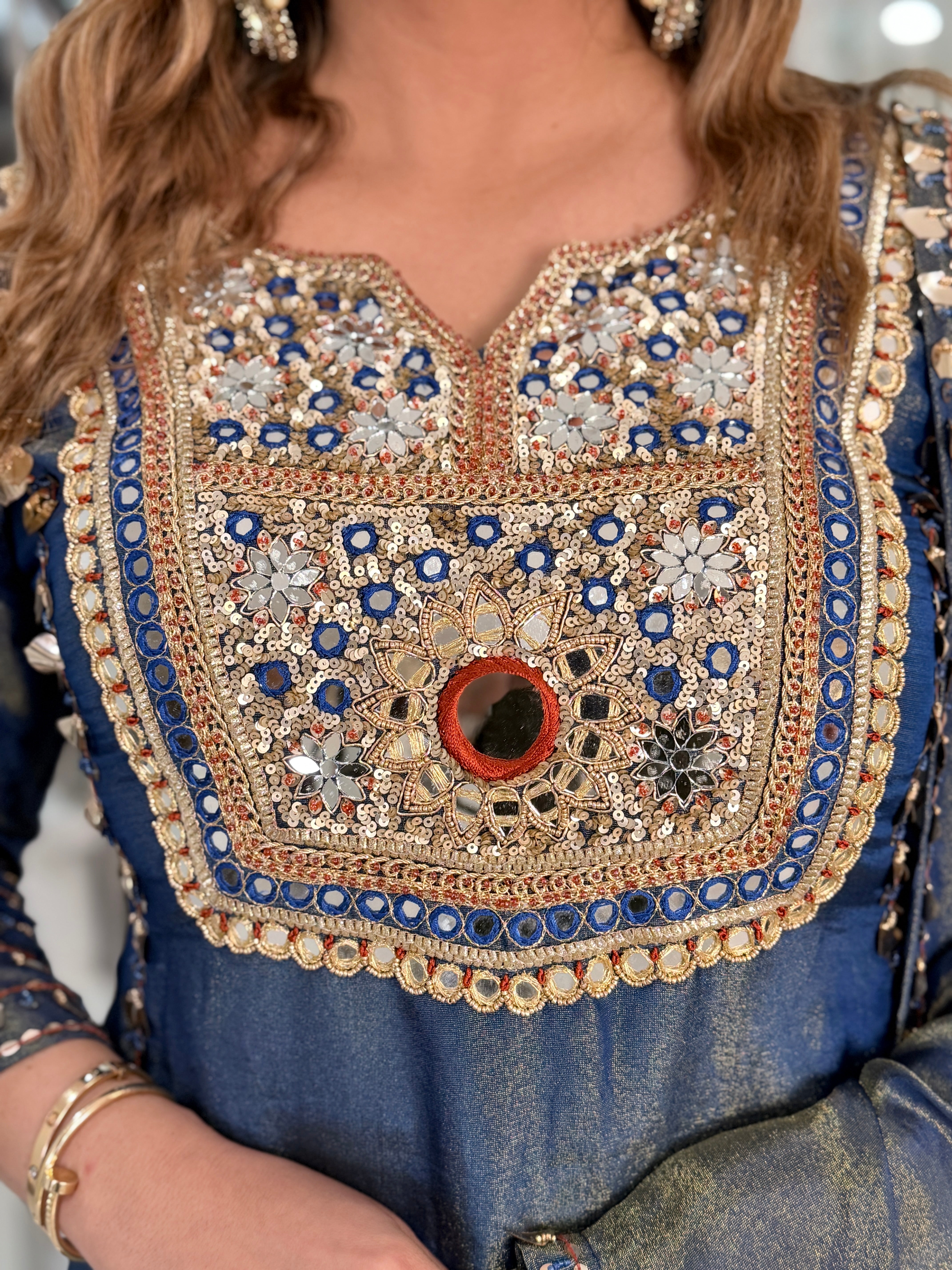 Navy Blue Embellished Salwar Kameez Set - Salwar Kameez (5)